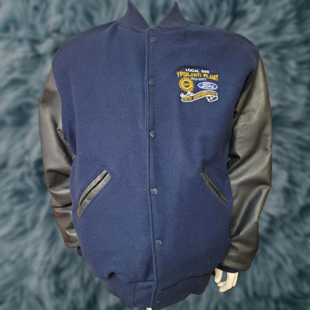 Ford UAW Autoworkers Union Ford Ypsilanti Letterman Varsity Jacket XL USA Local 849 Jacket Mens XL Blue Cars Transportation USA Varsity Size US XL / EU 56 / 4 - 1 Thumbnail
