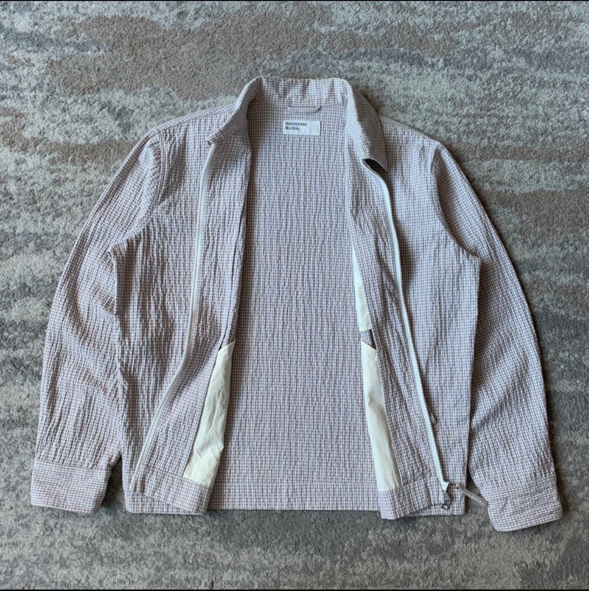 Universal Works Universal Works Gingham Seersucker Zip Jacket - Size M Size US M / EU 48-50 / 2 - 2 Thumbnail