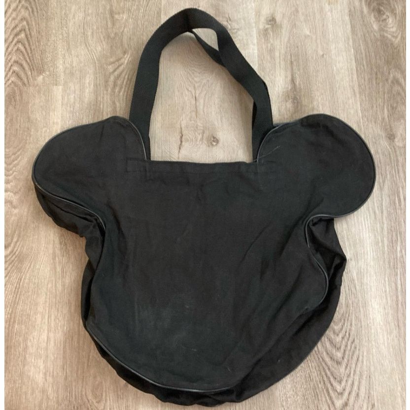 Disney Vintage Disney Mickey Mouse Face Tote Bag Black Canvas Size ONE SIZE - 3 Thumbnail