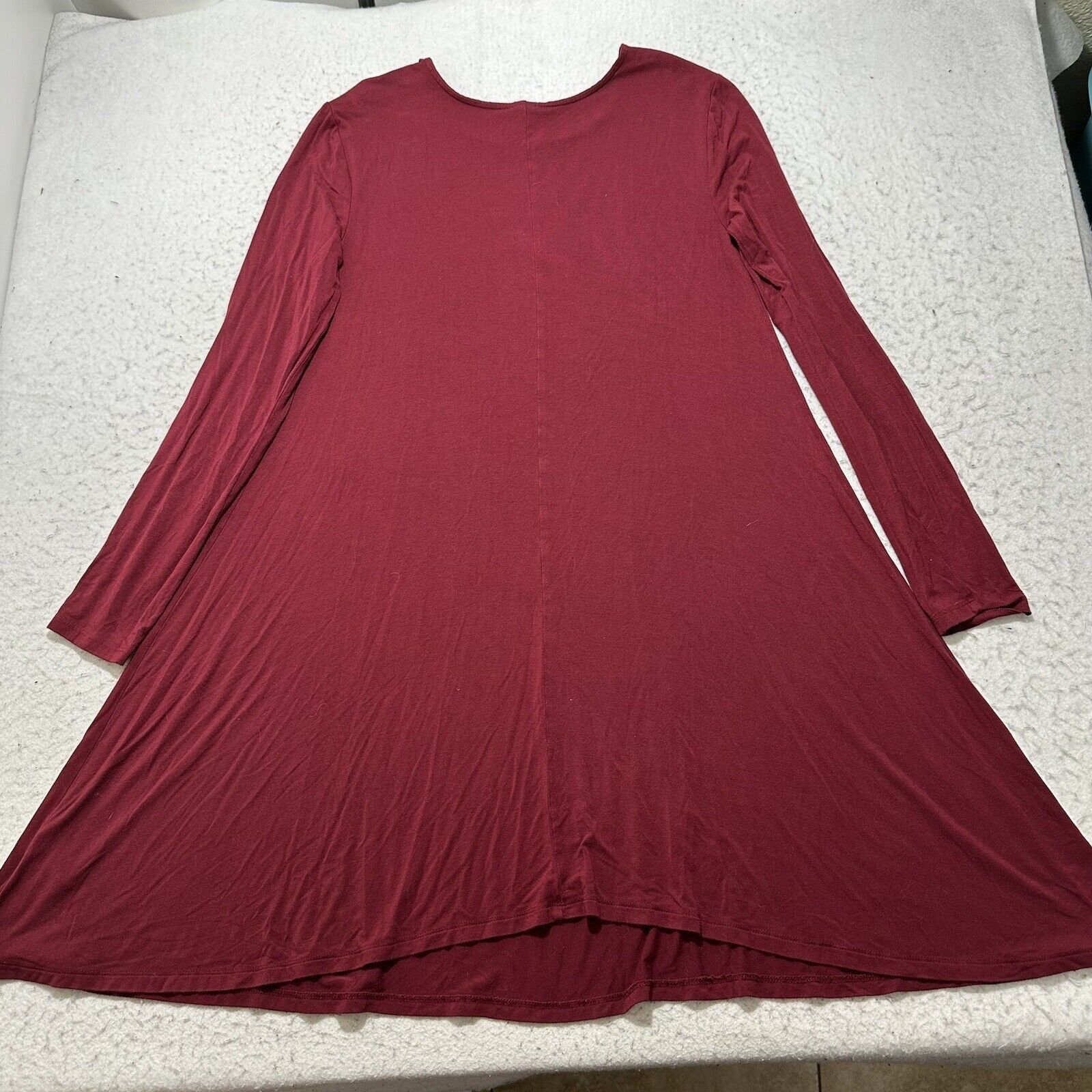 Old Navy Old Navy Large A-Line Burgundy Red Pullover Dress Stretch Size L / US 10 / IT 46 - 10 Thumbnail