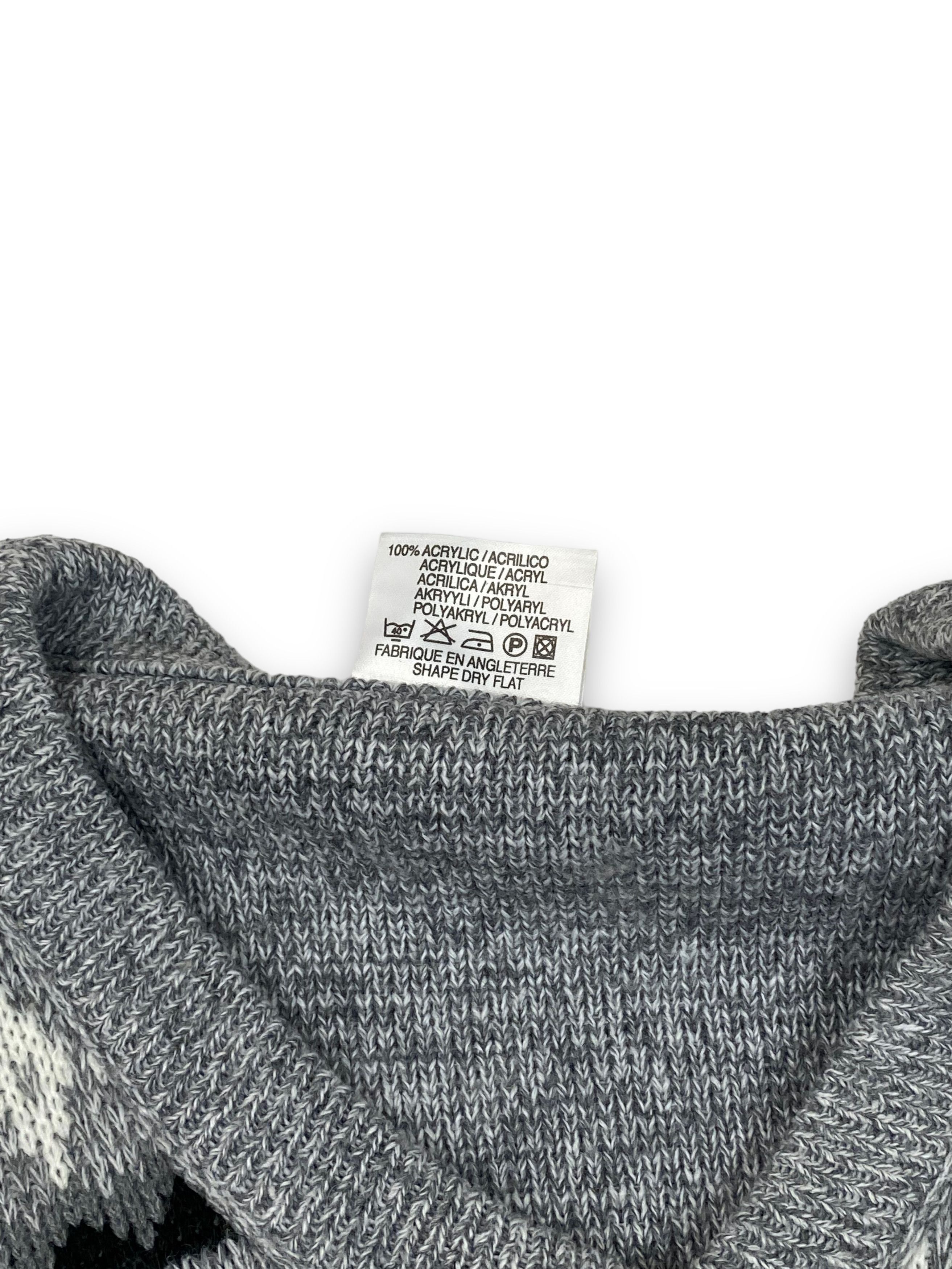Other Vintage MENSWEAR Crazy Print V-Neck Sweater M691 Size US L / EU 52-54 / 3 - 7 Thumbnail
