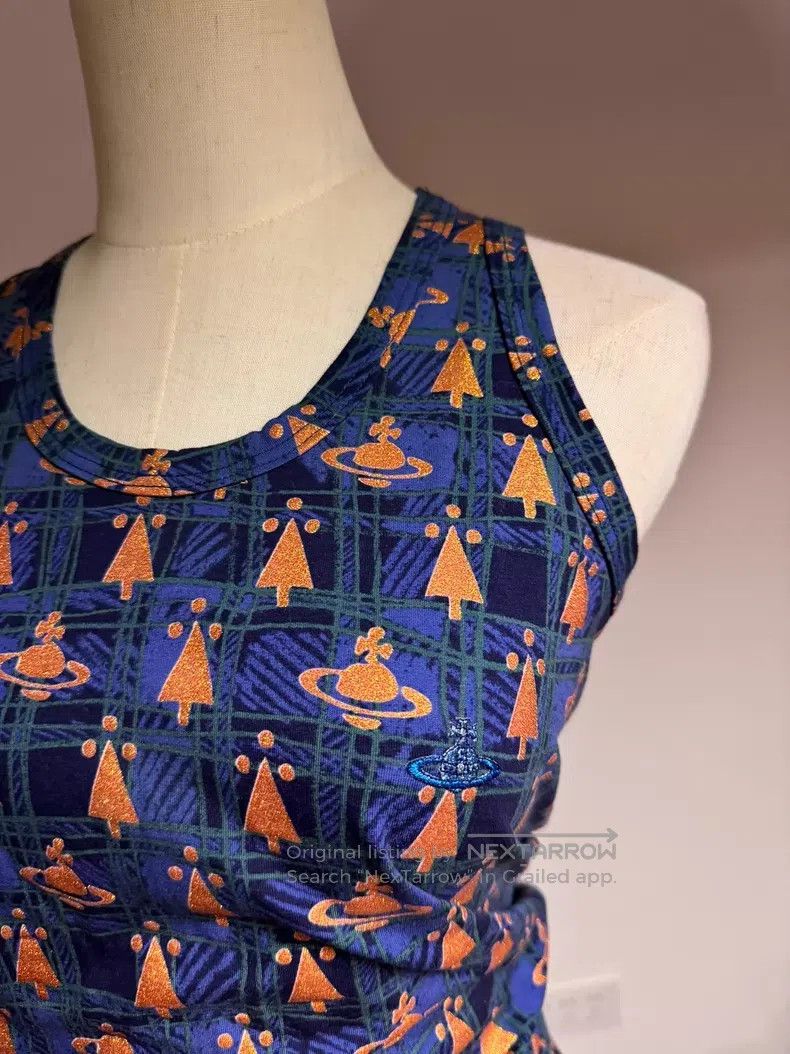 Vivienne Westwood Vivienne Westwood Blue Plaid Saturn Printed Striped Tank V Size M / US 6-8 / IT 42-44 - 3 Thumbnail