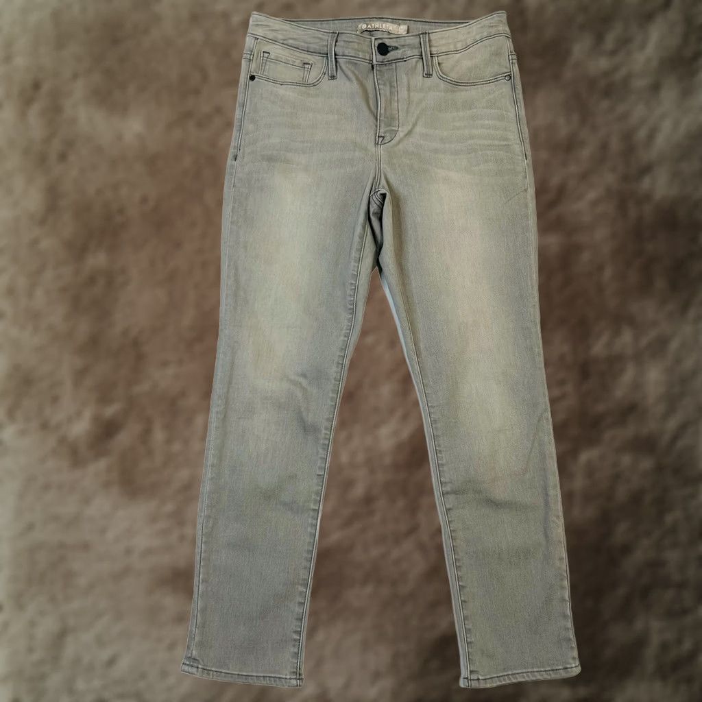Athleta Athleta Sculptek Gray Crop Skinny Jeans Size 8 Inseam 26” Kenai Wash Denim Stretch Size 30" / US 8 / IT 44 - 1 Thumbnail