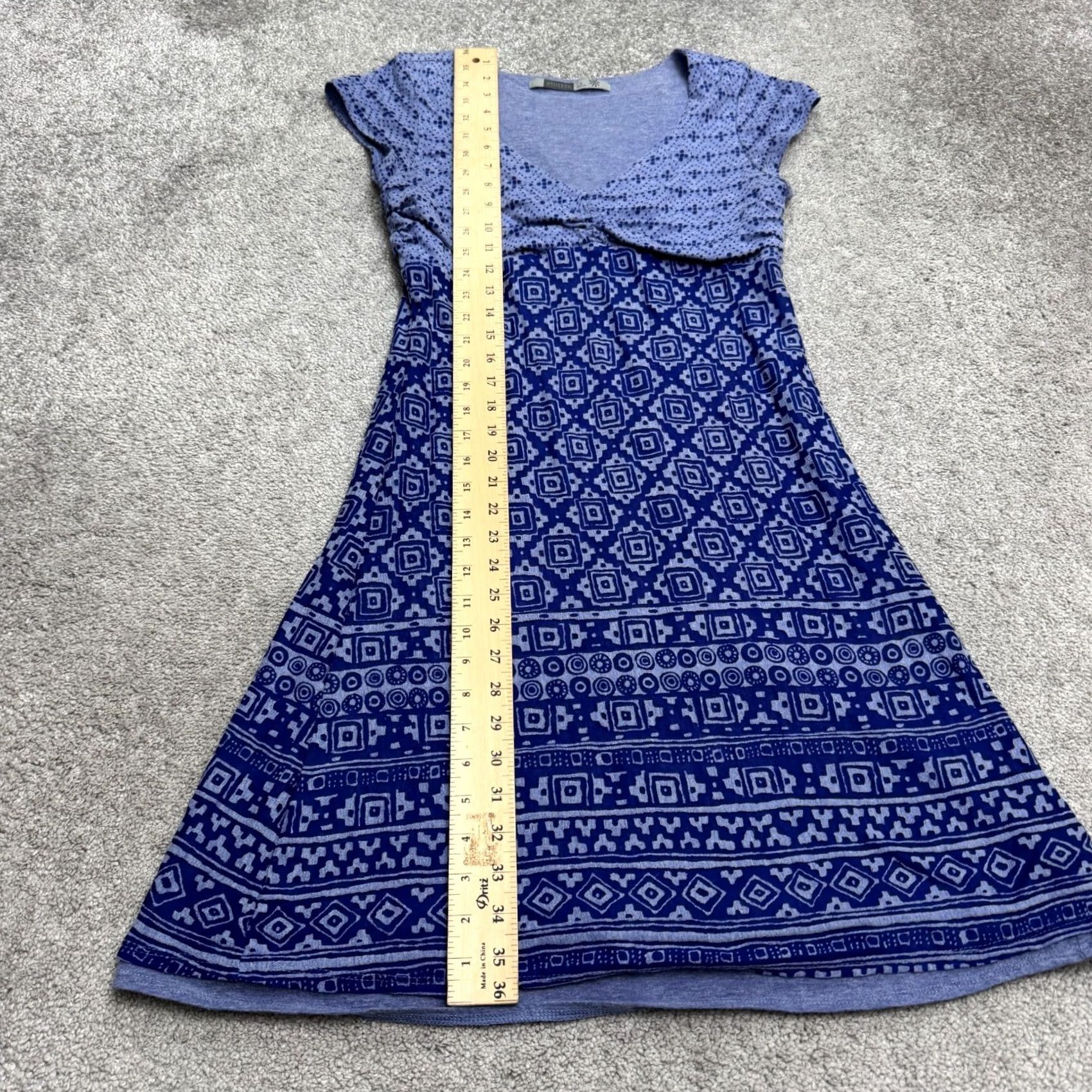 Athleta Athleta Dress Womens Cap Sleeve A-Line Mini Geometric Knit Blue Medium Short Sleeve Casual Travel Bohemian Power Size M / US 6-8 / IT 42-44 - 7 Thumbnail
