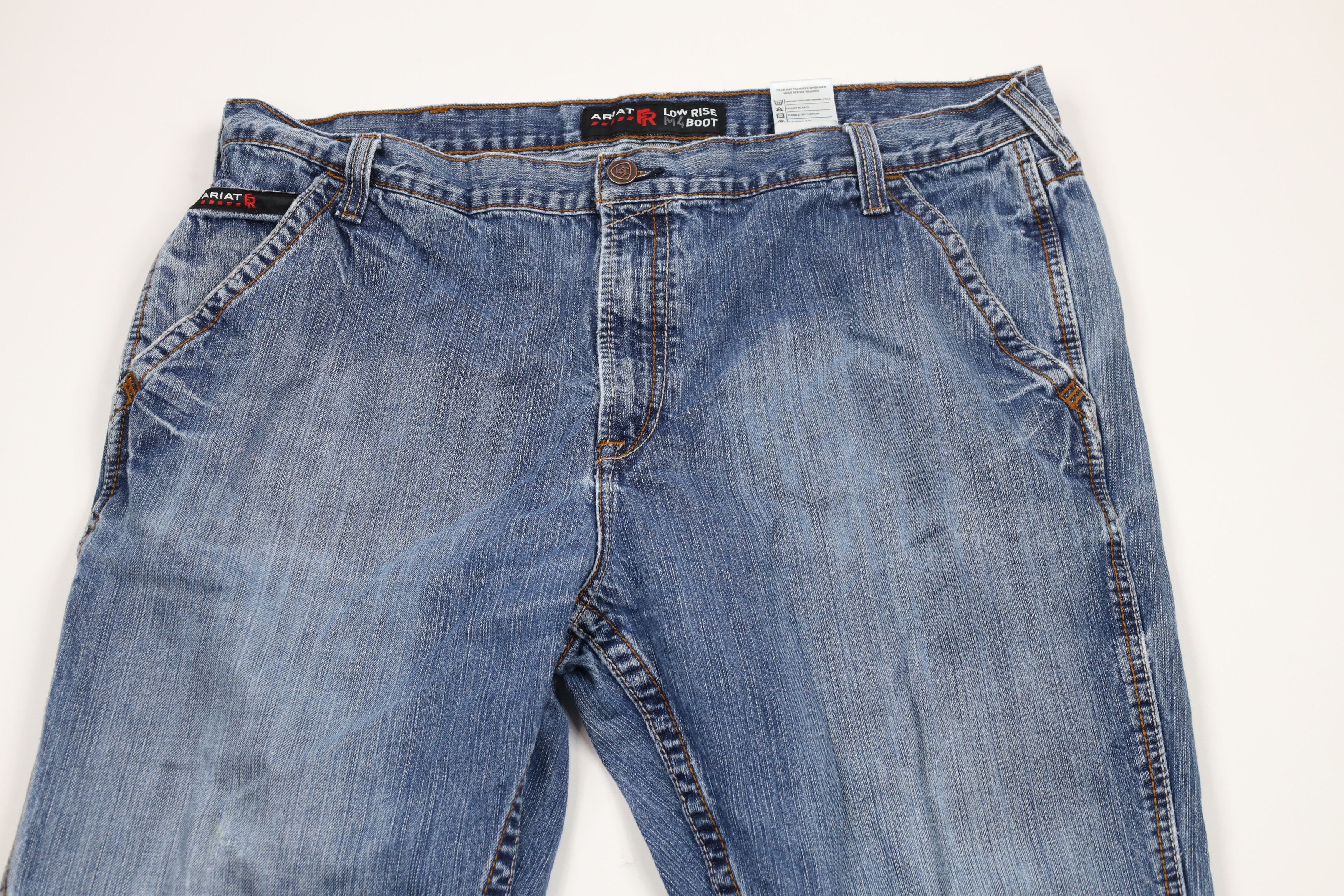 Ariat × Vintage Ariat FR Fire Resistant Low Rise M4 Boot Leg Jeans Blue Size US 42 / EU 58 - 2 Thumbnail