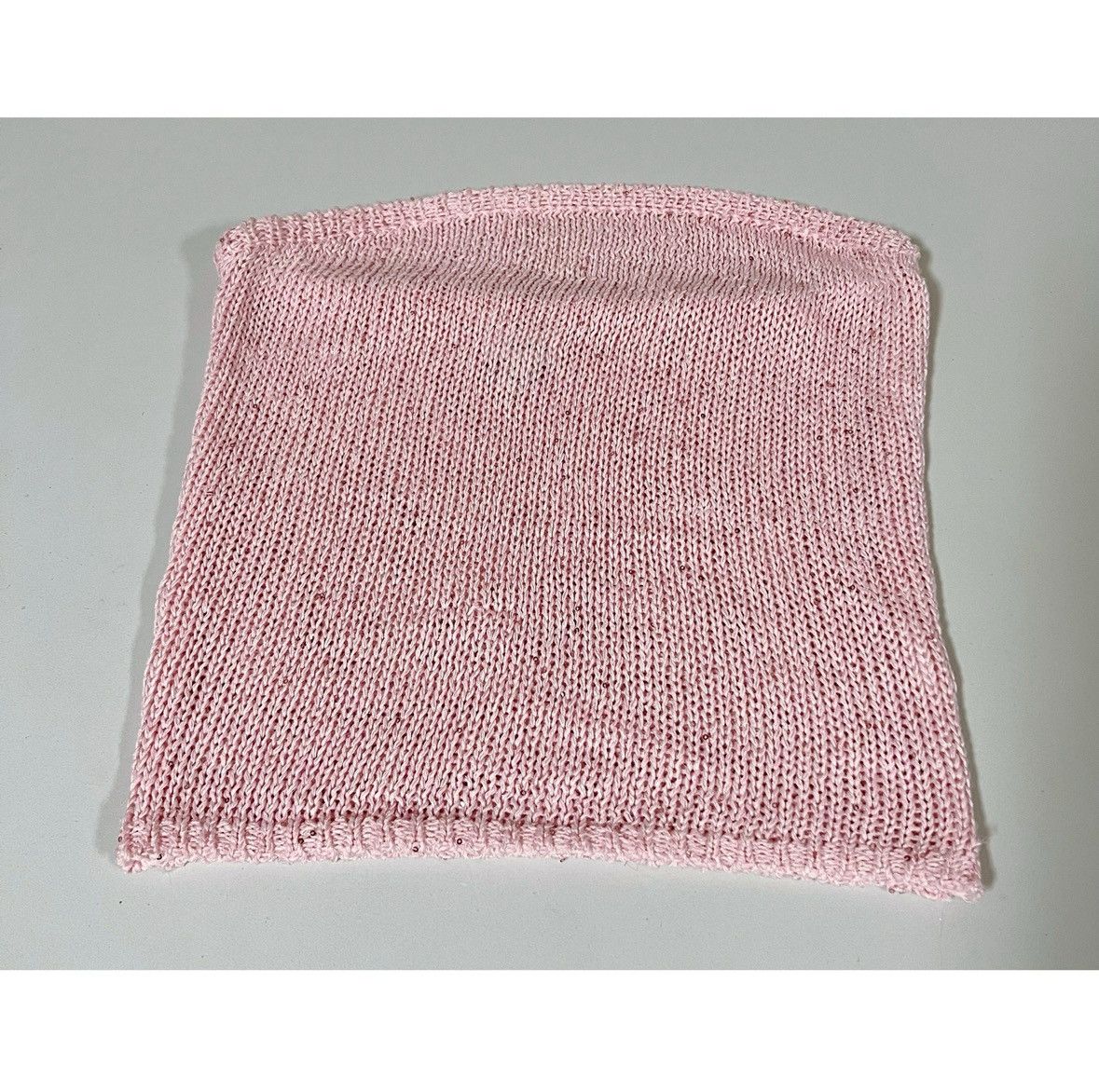 Japanese Brand Pink Pastel Sequin Knit Tube Top Shirt Blouse Tee Size XS 🎀 Size XS / US 0-2 / IT 36-38 - 2 Thumbnail