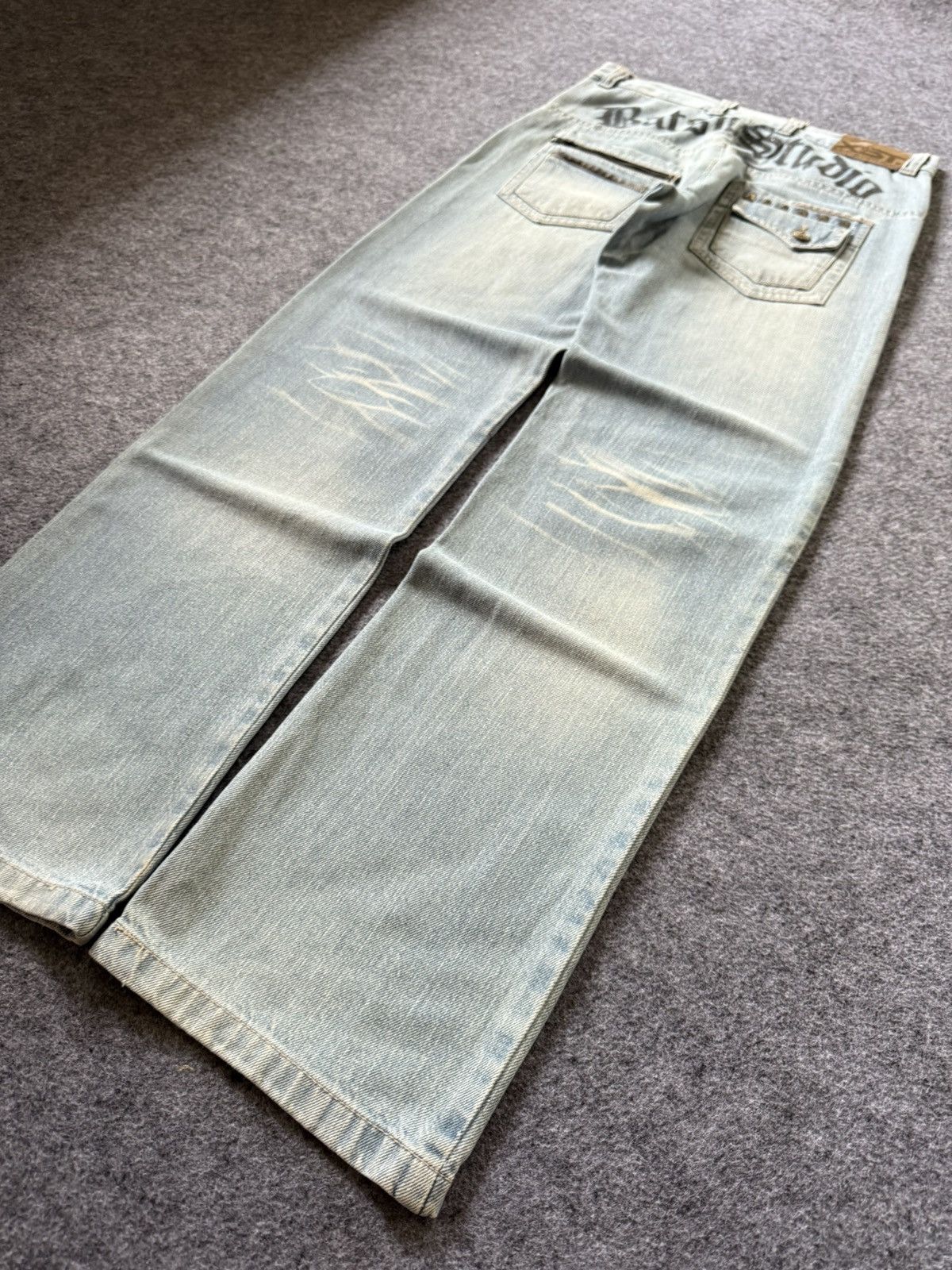 Hysteric Glamour × Japanese Brand × PPFM Ba-tsu Studio Japan Studded Patched Loose Straight Jeans Size US 29 - 15 Thumbnail
