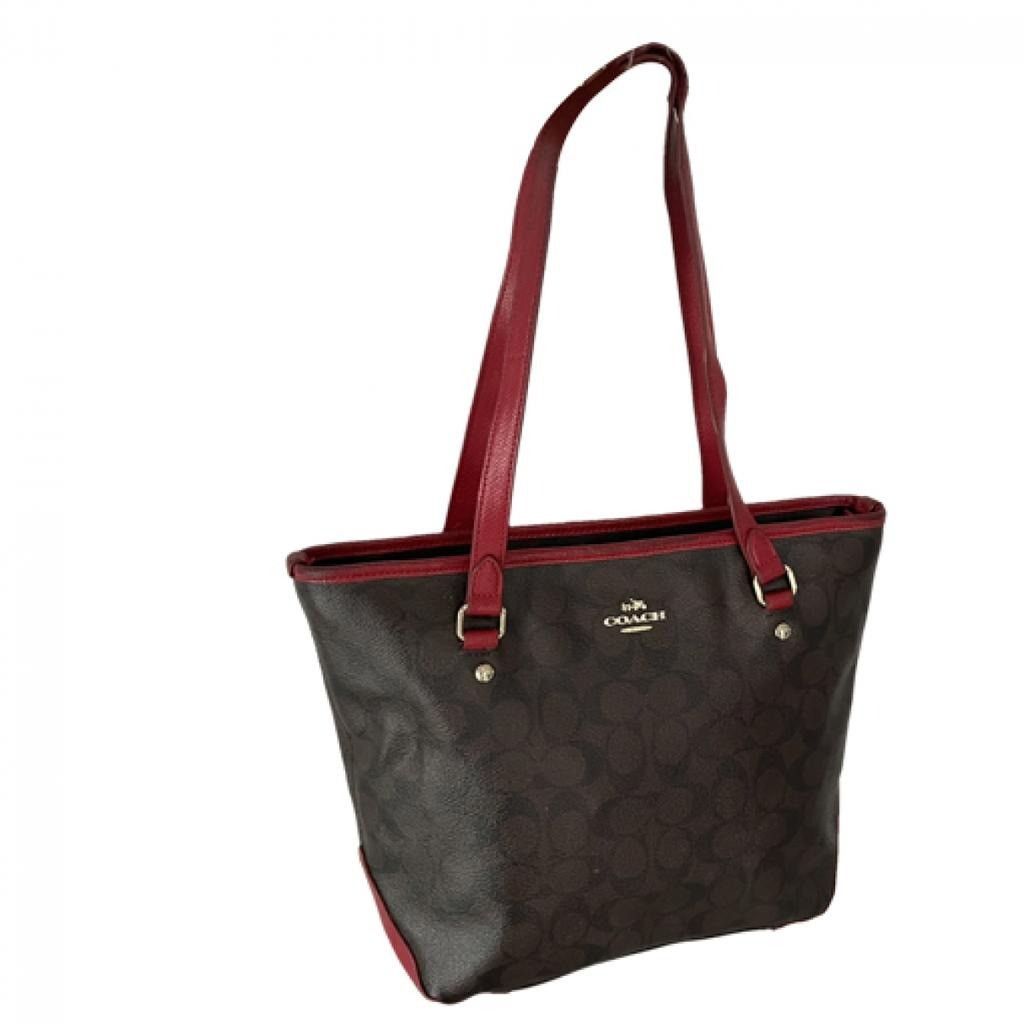 Coach Monogram Handbag in Brown, Women's Product Image