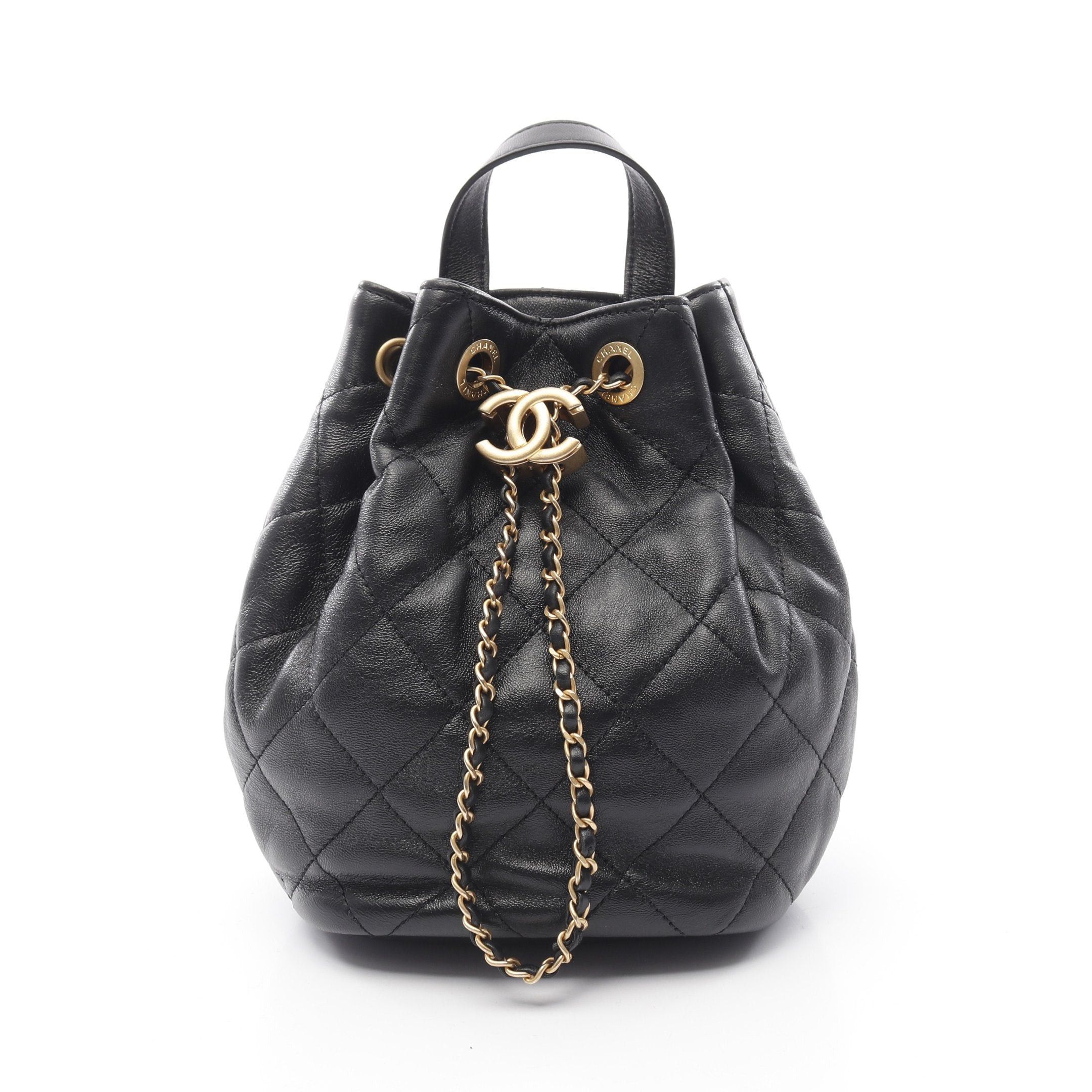 Chanel Chanel Matelasse Coco Mark Backpack Rucksack Lambskin Black Combination Metal Fittings Purse Size ONE SIZE - 1 Thumbnail