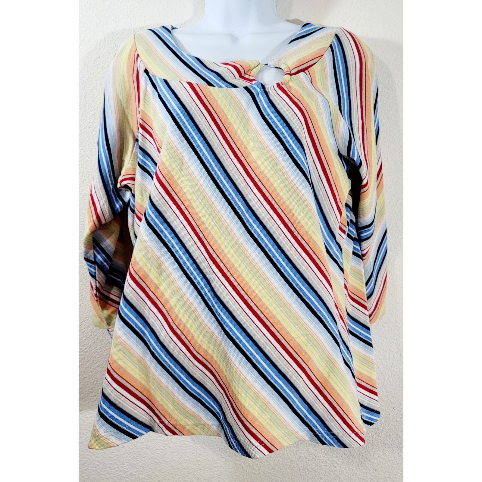 Other Fiorlini International Multicolor Striped Top 18W 20W Plus Size XXL / US 16-18 / IT 52-54 - 1 Thumbnail