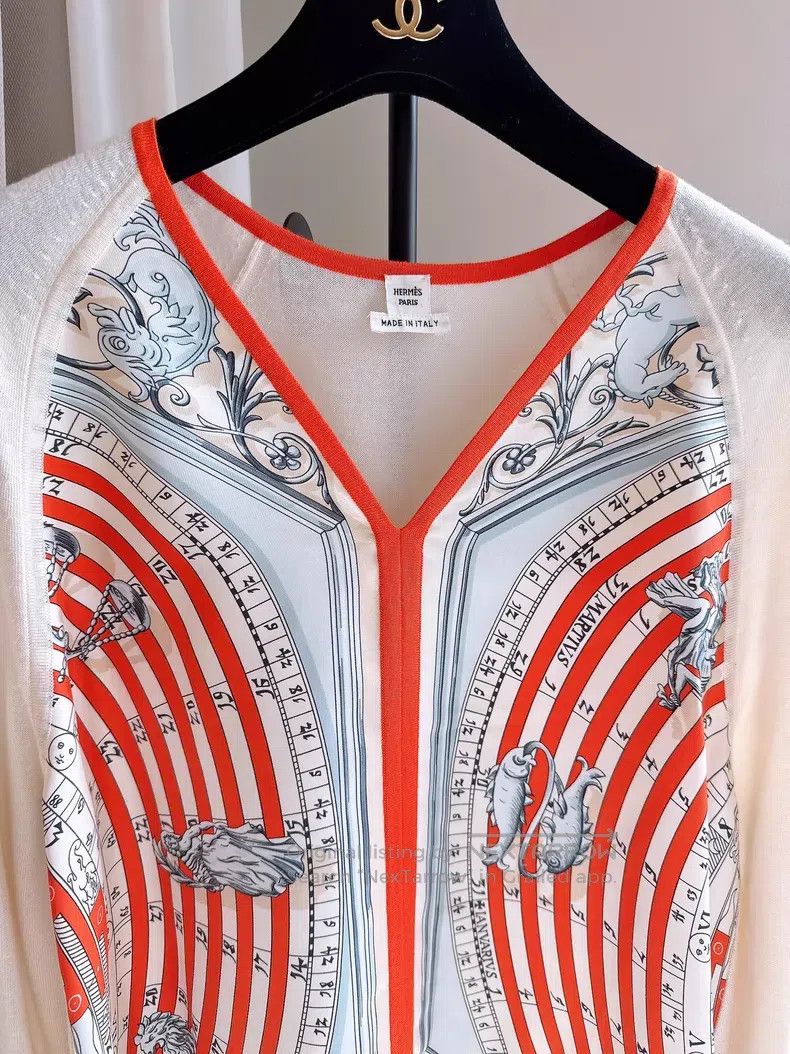 Hermes Hermes V-Neck Top with Paneling Size XS / US 0-2 / IT 36-38 - 2 Thumbnail
