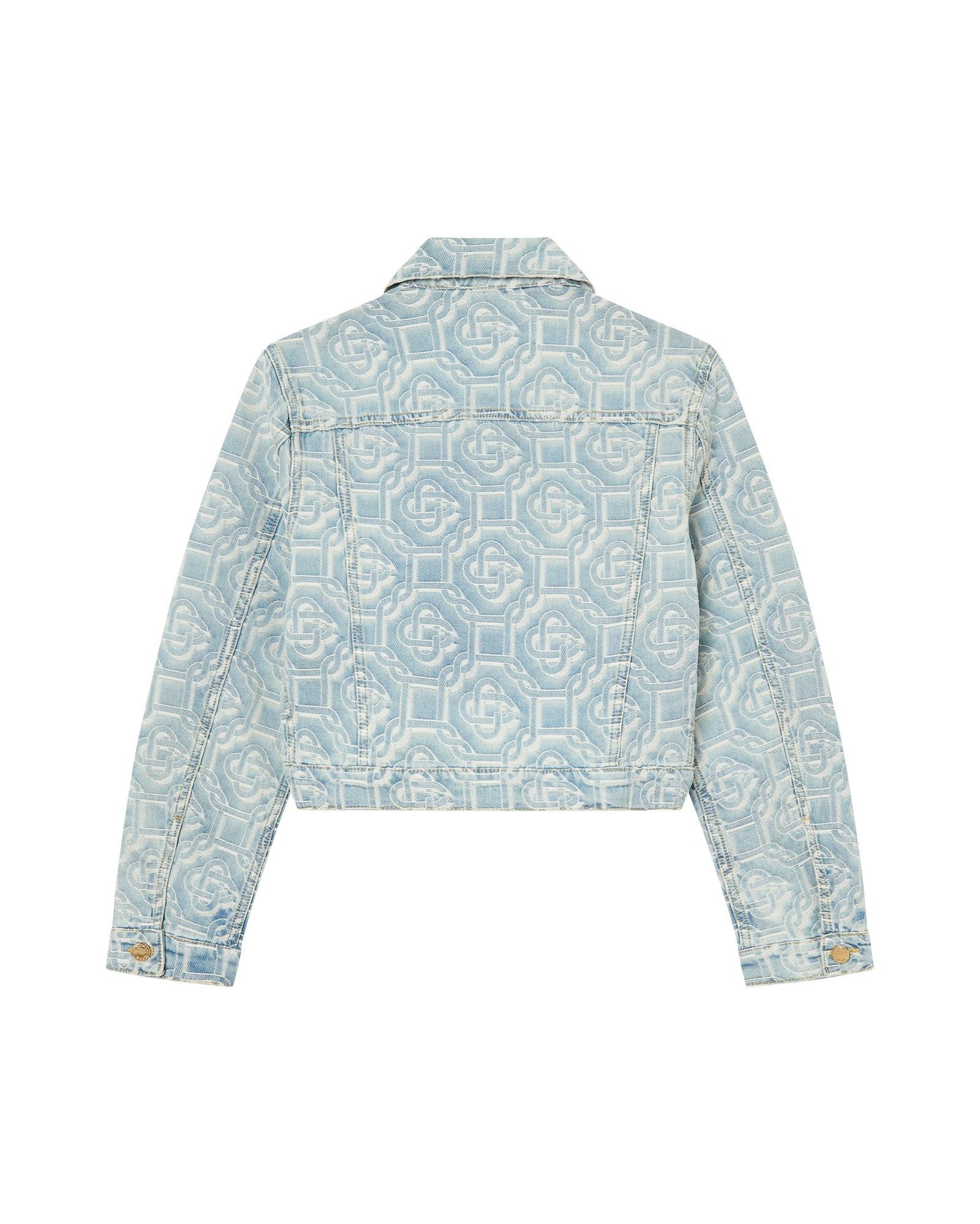 Casablanca o1mle0326 Denim Jacket Bleached Classic Monogram in Blue Size US XS / EU 42 / 0 - 2 Thumbnail