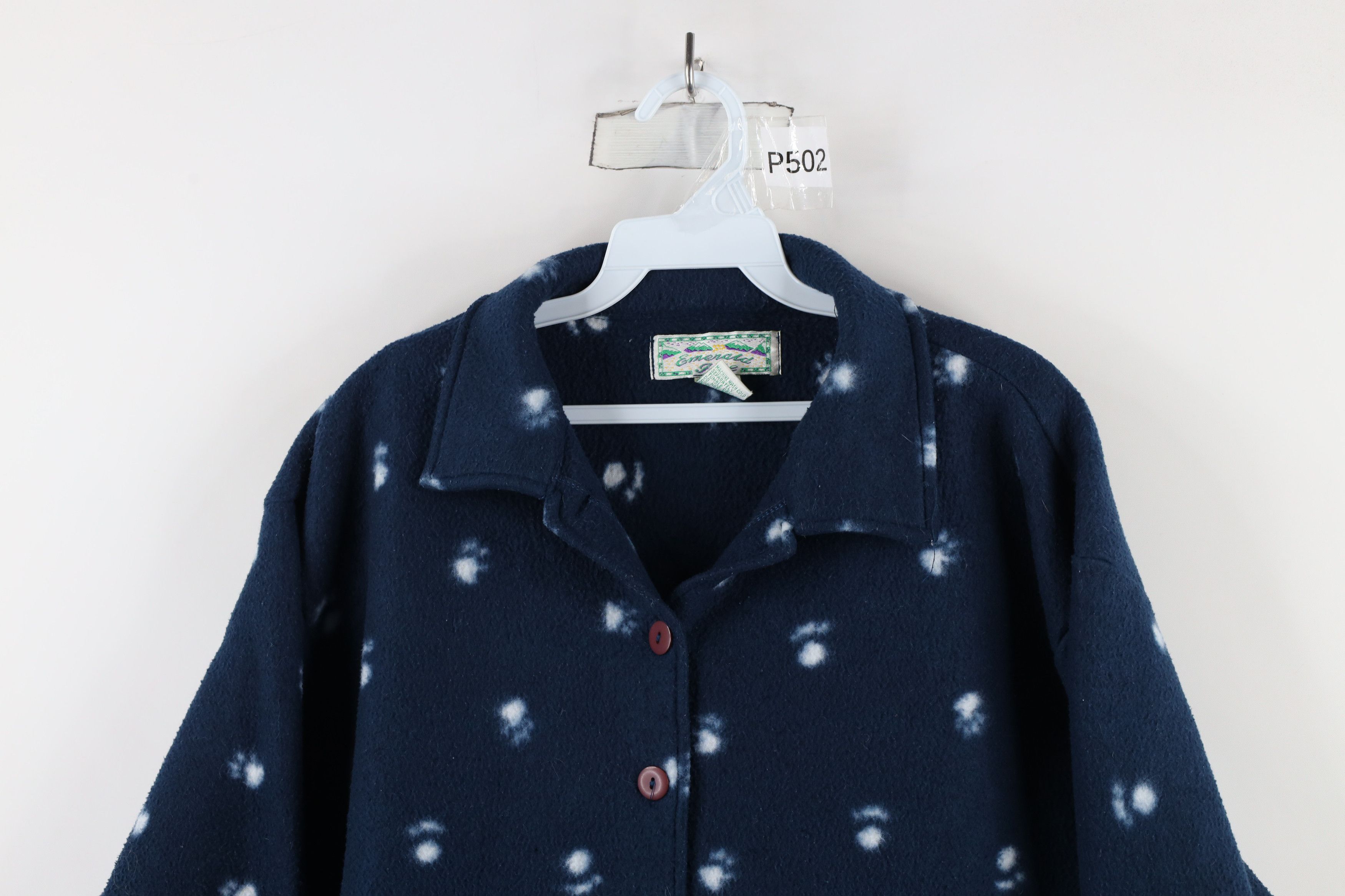 Vintage Vintage 90s Christmas All Over Print Fleece Button Jacket Size M / US 6-8 / IT 42-44 - 2 Thumbnail