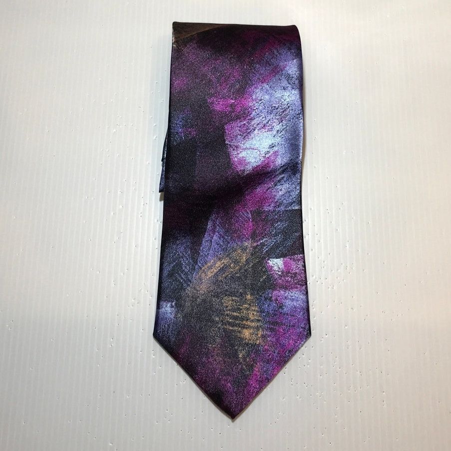 Other Ketch Classics Purple Abstract Short Wide Men Necktie Size ONE SIZE - 1 Thumbnail