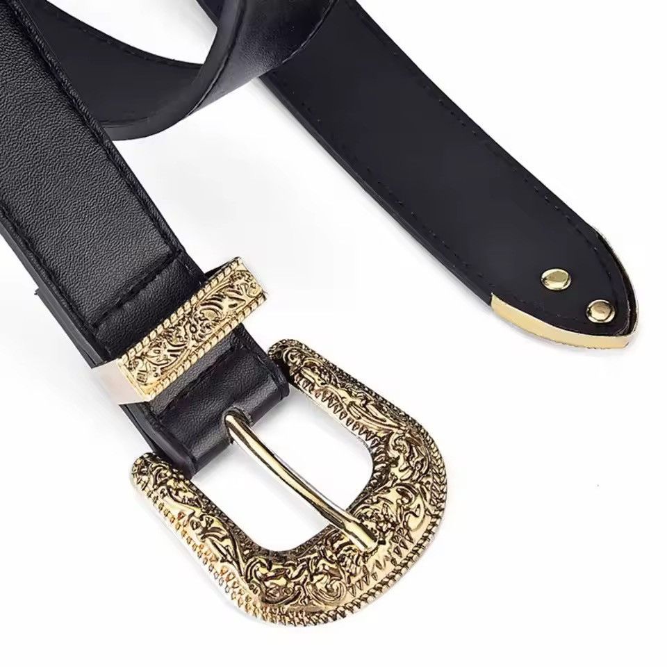 Japanese Brand Y2K Buckle Belt (black) Size 32 - 3 Thumbnail