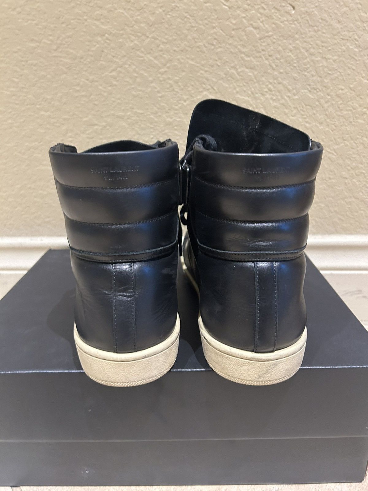Saint Laurent Paris Saint Laurent black leather studded hightop SL/14h Size US 10.5 / EU 43-44 - 7 Thumbnail