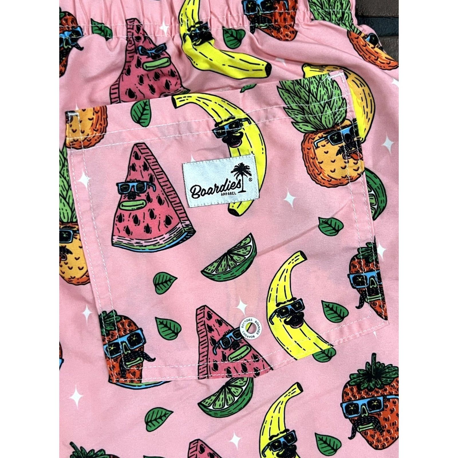 Vintage Trunks Men XL Swim Trunks Shorts Pink Tropical Cocktail Beach Breathable Drawstring Lined Polyester Size US 36 / EU 52 - 7 Thumbnail
