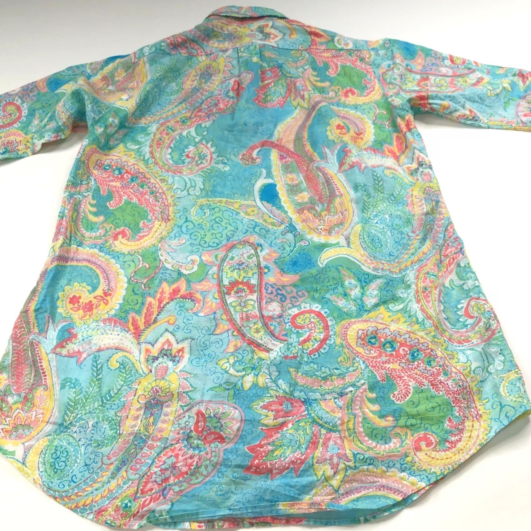 Ralph Lauren Lauren Ralph Lauren Shirt Paisley 3/4 Sleeve Button-Up Casual Cotton M Womens Size M / US 6-8 / IT 42-44 - 7 Thumbnail