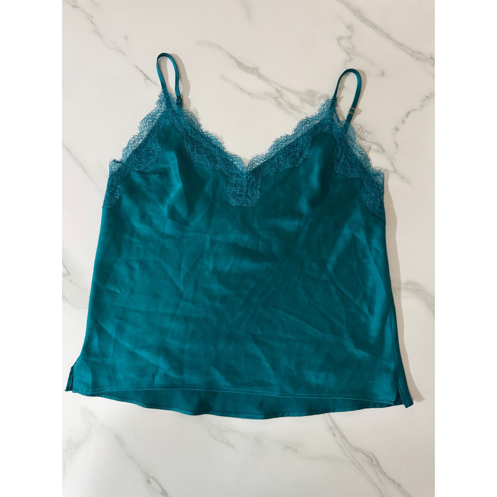 Victoria's Secret Victoria's Secret Top Teal Spaghetti Straps Lace Women's XS Size XS / US 0-2 / IT 36-38 - 1 Thumbnail