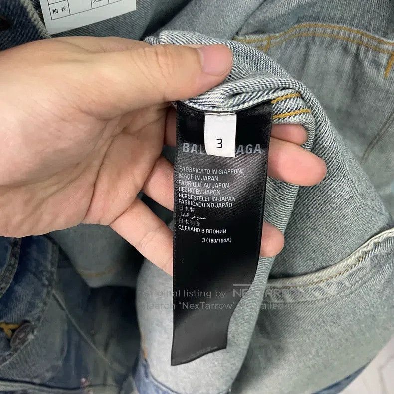 Balenciaga Balenciaga Crystal Studs Hand Embroidered Denim Jacket Hoo Size US L / EU 52-54 / 3 - 2 Thumbnail
