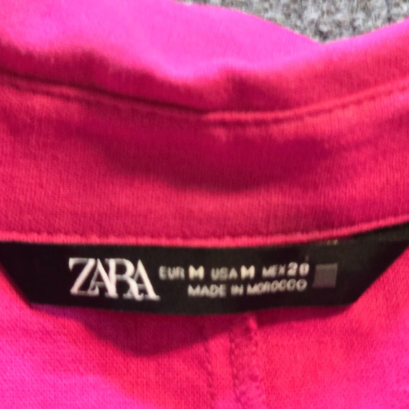 Zara Zara Blouse Shirt Womens Size M Pink Button Boxy Linen Dolman Short Sleeve Casual Basic Modern Classic Spring Summer Fall Size M / US 6-8 / IT 42-44 - 3 Thumbnail
