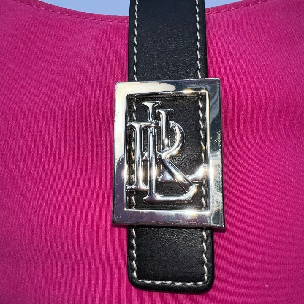 Lauren Ralph Lauren Ralph Lauren Hot Pink Thick Nylon And Leather Shoulder Bag Size ONE SIZE - 13 Thumbnail