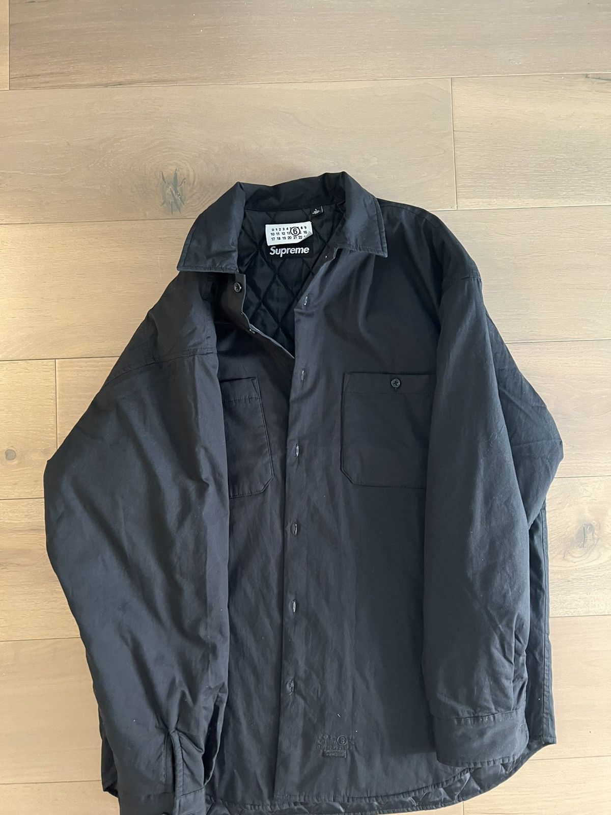 Pre-owned Maison Margiela X Supreme Margiela Quilted Shirt In Black