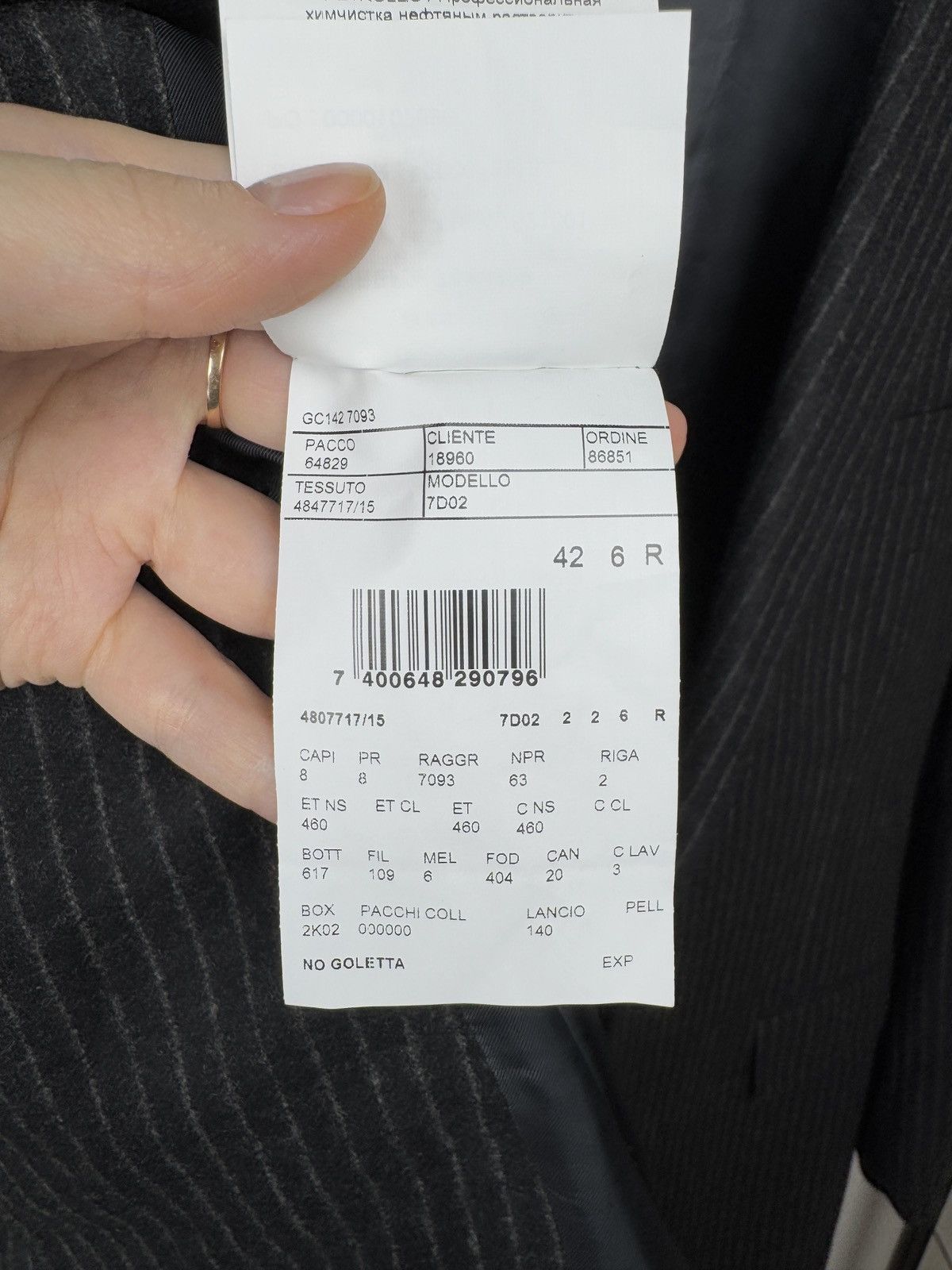 Polo Ralph Lauren POLO Ralph Lauren Gregory Wool Pinstripe Suit Dark Grey 42R Size 42R - 16 Thumbnail