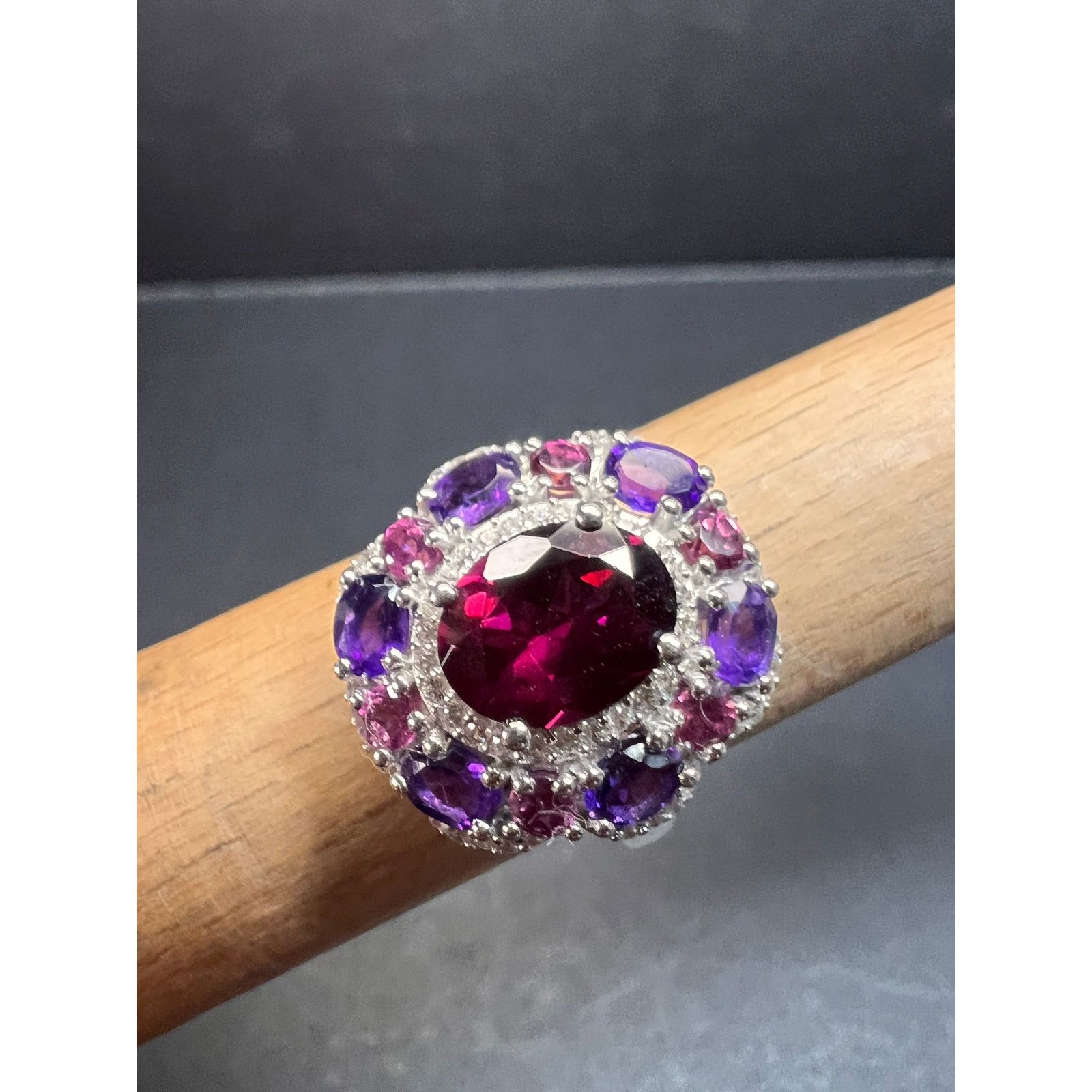 Other NEW rhodolite garnet and amethyst ring in 925 silver size 7 Size ONE SIZE - 17 Thumbnail