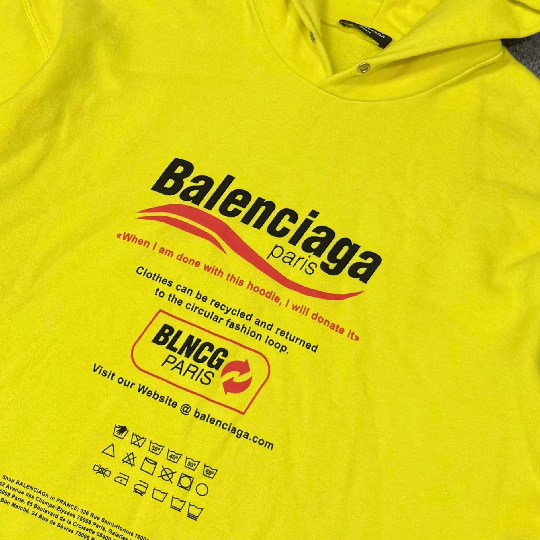 Balenciaga Balenciaga Yellow Eco Hoodie S 99 New Size S / US 4 / IT 40 - 3 Thumbnail