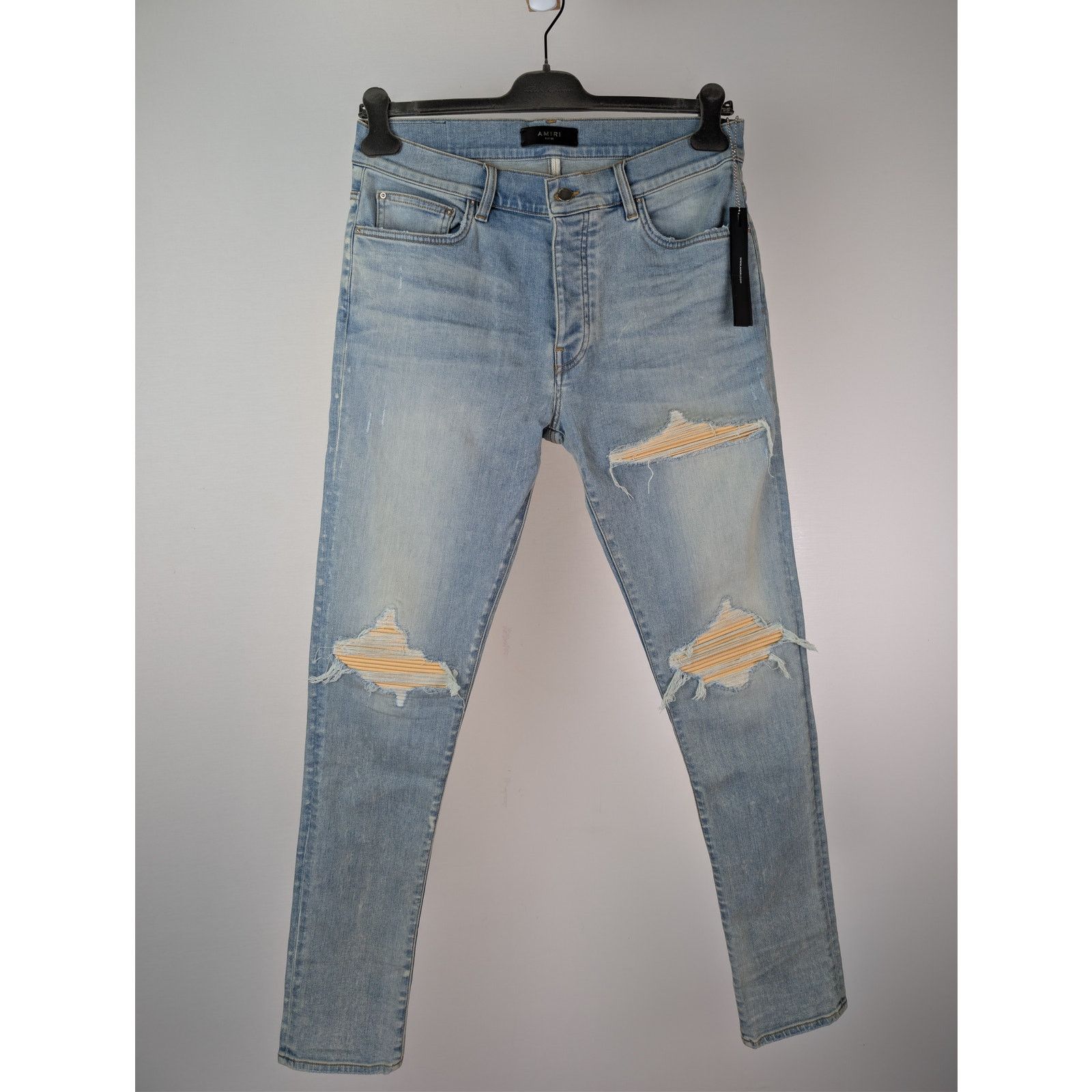 Amiri o1rshd1 Ultrasuede MX1 Denim Jeans in Surf Indigo Blue Size US 33 - 2 Thumbnail