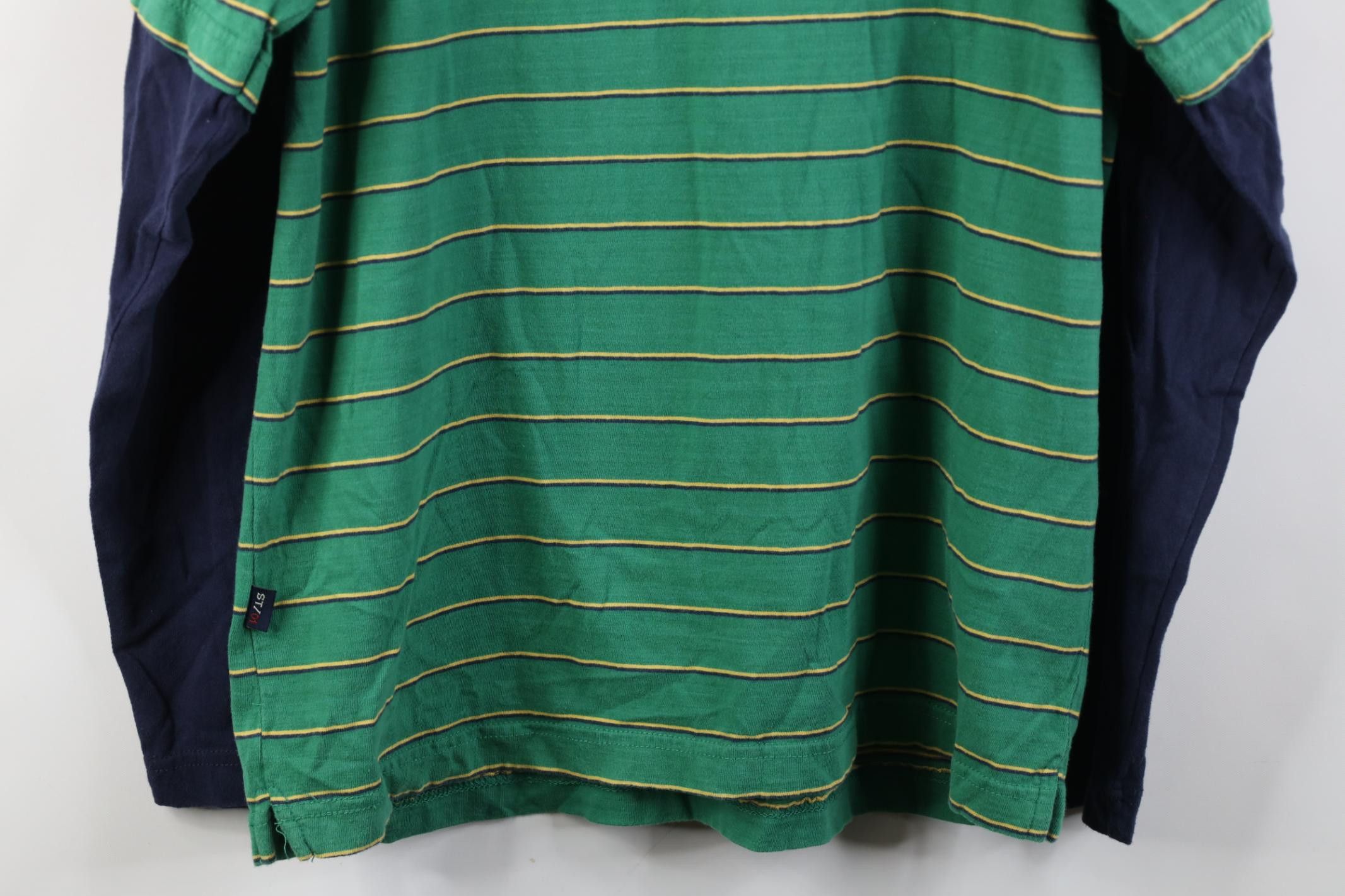 Vintage Vintage 90s Y2K Streetwear Striped Long Sleeve Polo Shirt Size US L / EU 52-54 / 3 - 12 Thumbnail