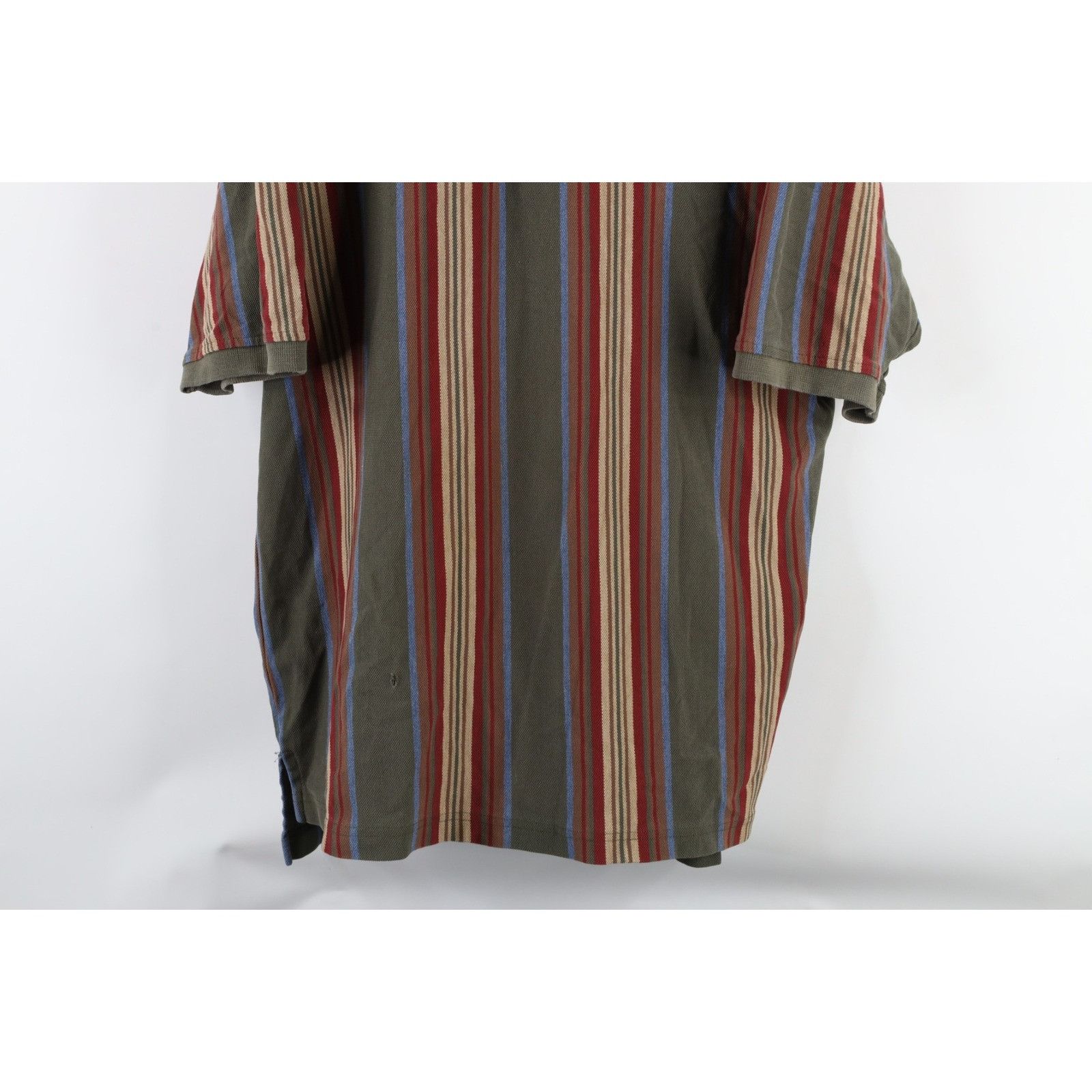 Tommy Hilfiger × Vintage Vintage 90s Tommy Hilfiger Distressed Rainbow Striped Polo Size US XL / EU 56 / 4 - 3 Thumbnail
