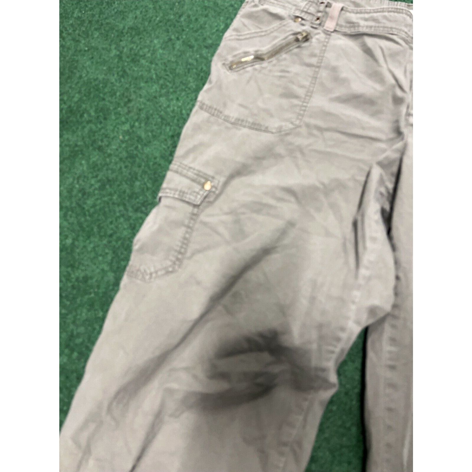 Vintage Y2K Cargo Capri Wide Leg Baggy Utility Pants Size 16 Military Olive 90s Size 38" / US 16 / IT 52 - 2 Thumbnail