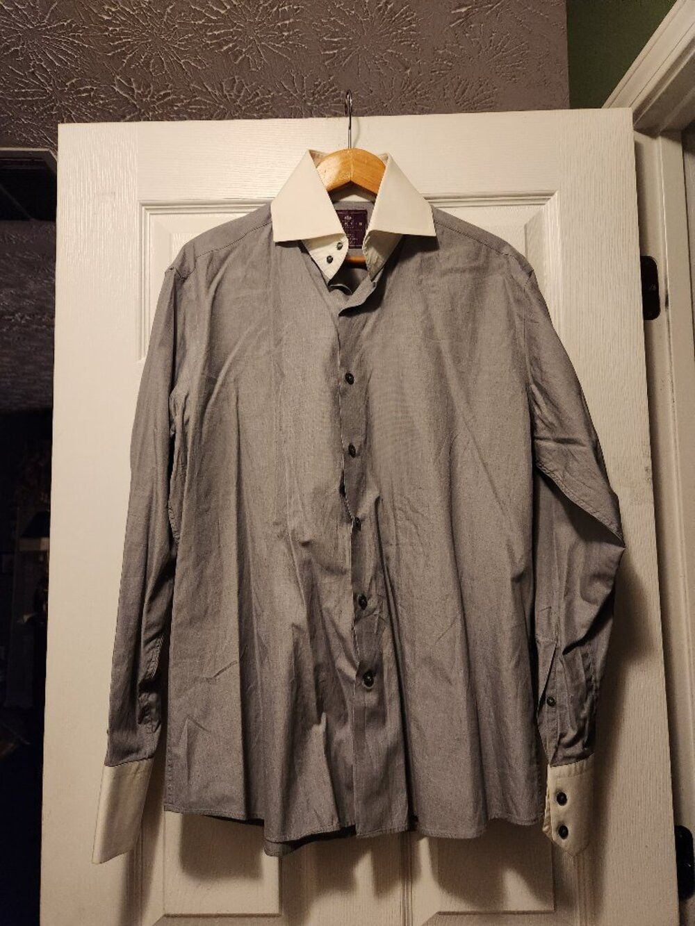 Hawes & Curtis Hawes & Curtis men's gray 100% cotton dress shirt size: L Size US L / EU 52-54 / 3 - 1 Thumbnail