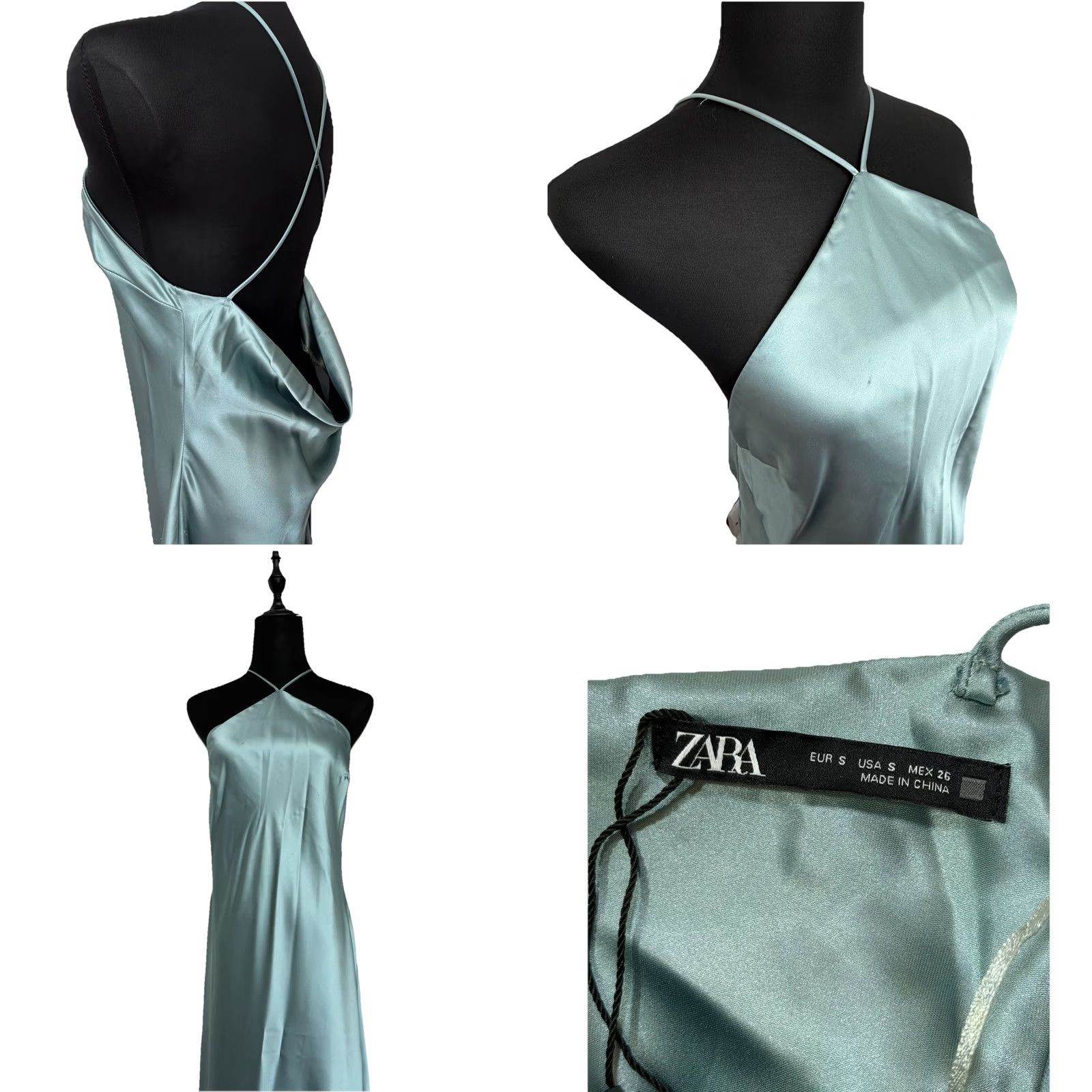 Zara Zara Satin Slip Dress Midi Blue Gray Size S Womens Size S / US 4 / IT 40 - 8 Thumbnail