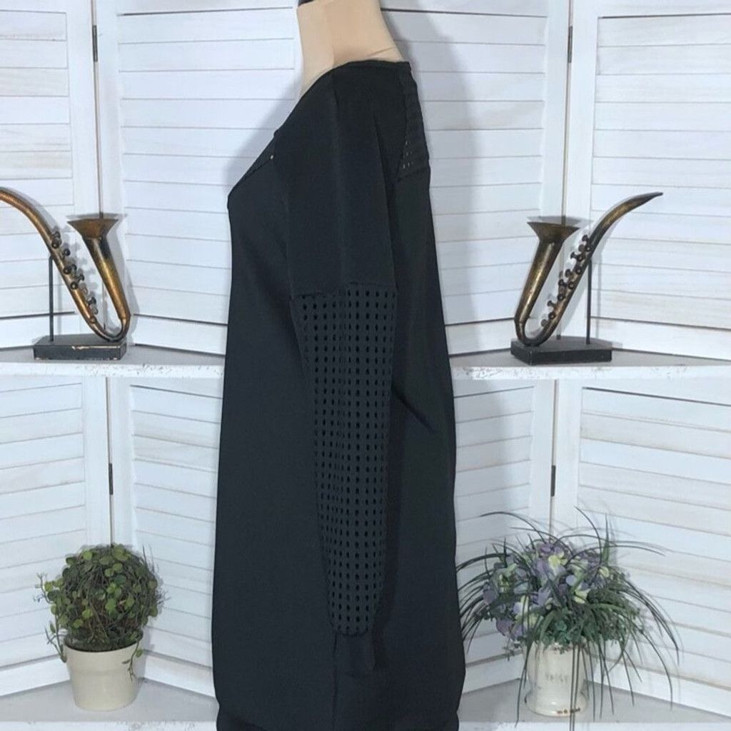 Fabletics Fabletics Sweatshirt Mini Dress black mesh Knee Length S Size S / US 4 / IT 40 - 7 Thumbnail