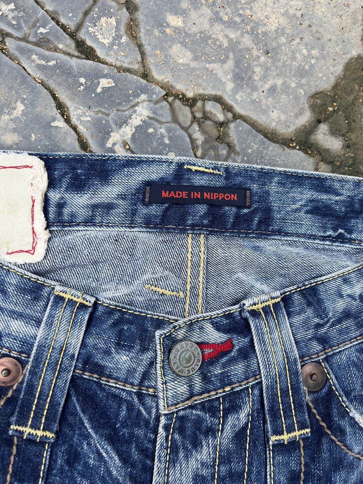 If Six Was Nine × Japanese Brand × Vintage Flare Crazy Striking Design Blue Jean Japan Denim Size US 32 / EU 48 - 9 Thumbnail