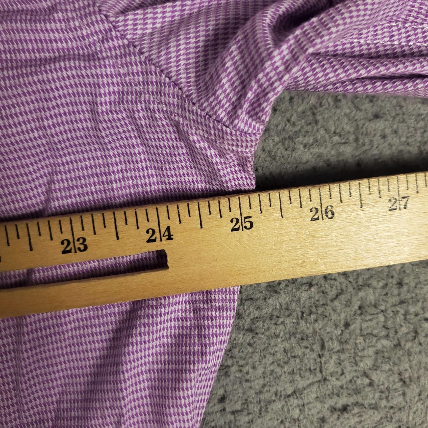 Vintage Duchamp London Dress Shirt Mens XL Slim Fit Purple Check Cotton Formal Button Up Collar Size 46R - 5 Thumbnail