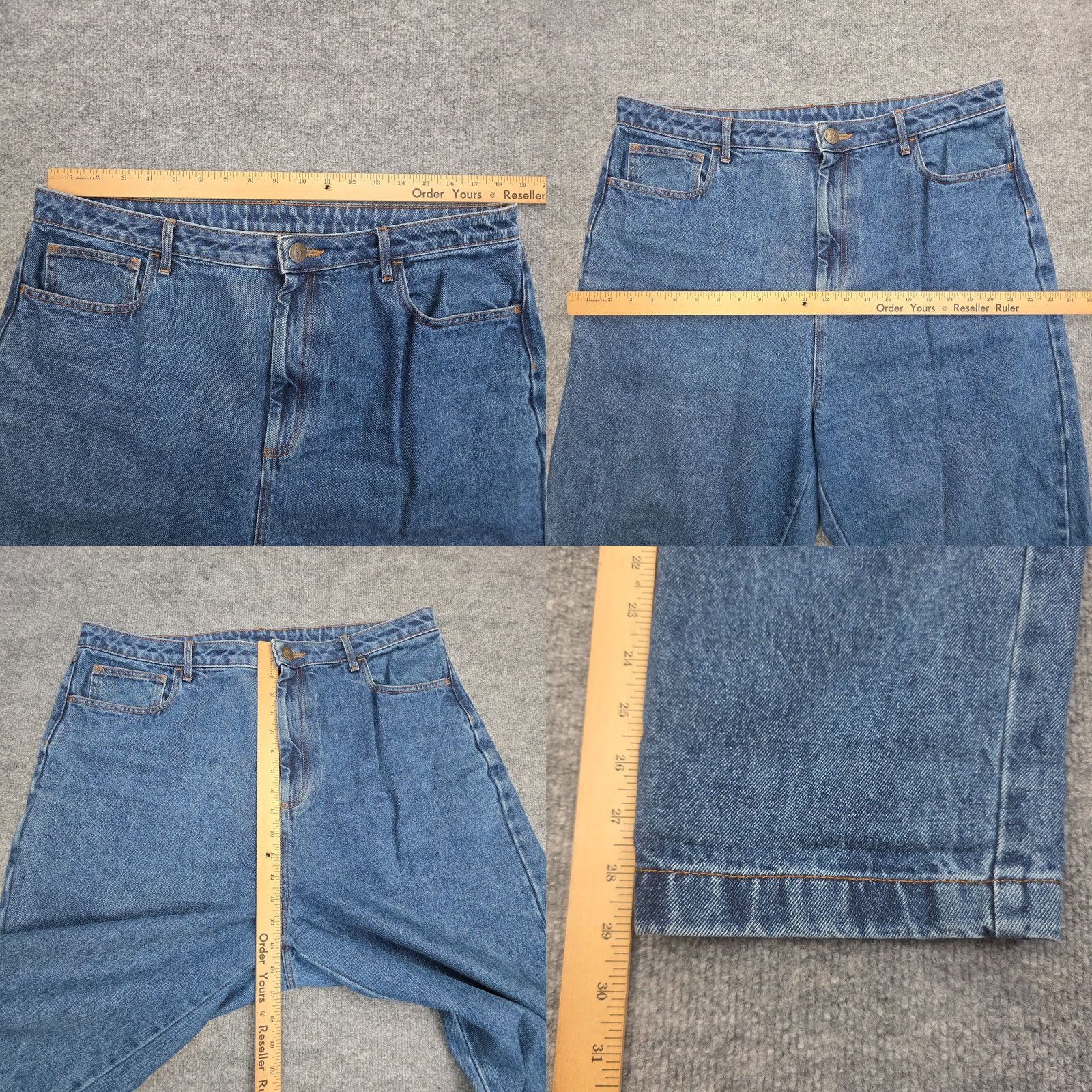 Vintage Lucy and Yak Jeans Womens W36 / L Blue Denim Tapered Relaxed High Rise Jeans Size 25" / US 0 / IT 36 - 9 Thumbnail