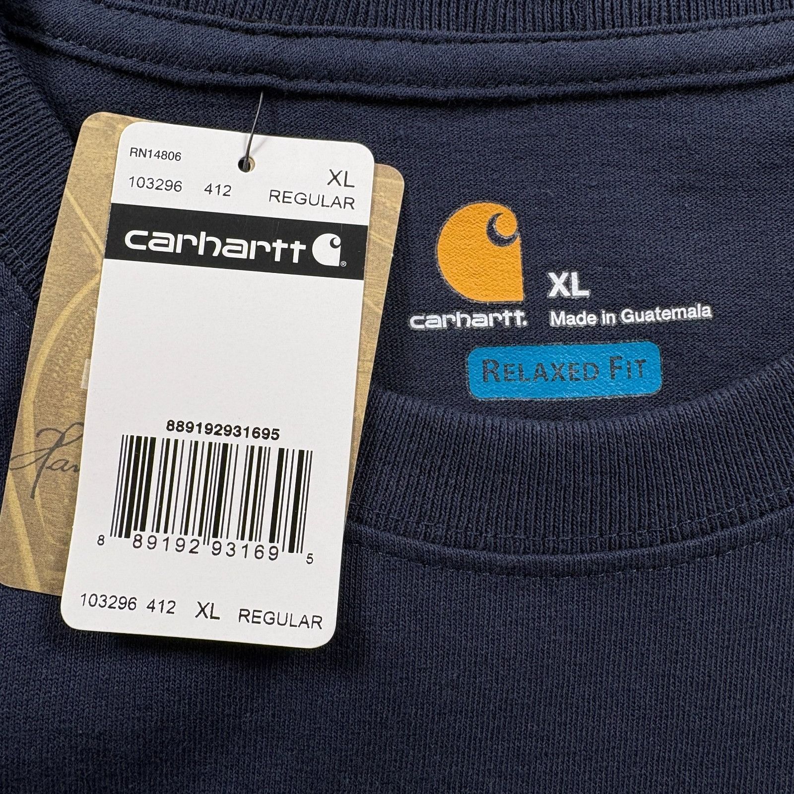 Carhartt Carhartt Pocket Short Sleeve T Shirt Men XL Relaxed Fit Navy Size US XL / EU 56 / 4 - 4 Thumbnail