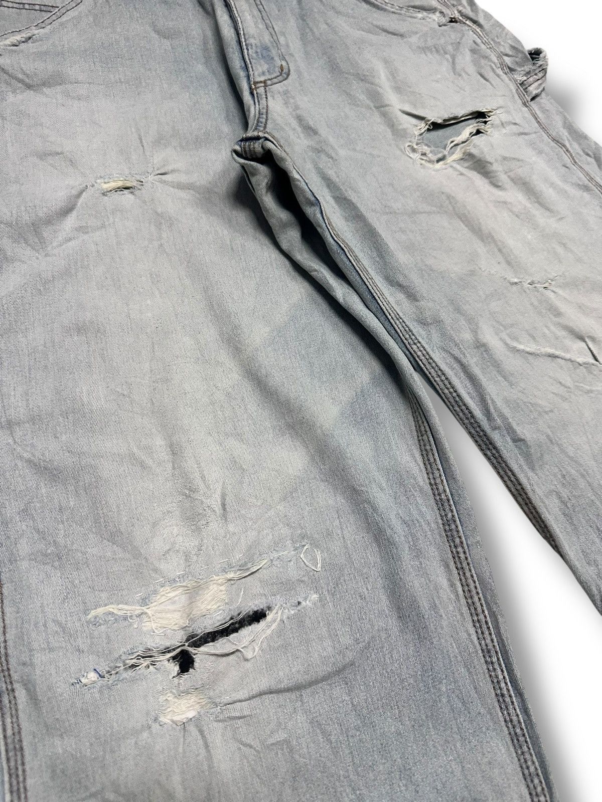 Japanese Brand BC Factory Distressed Baggy Loose Style With Faded Wash Size US 30 / EU 46 - 7 Thumbnail