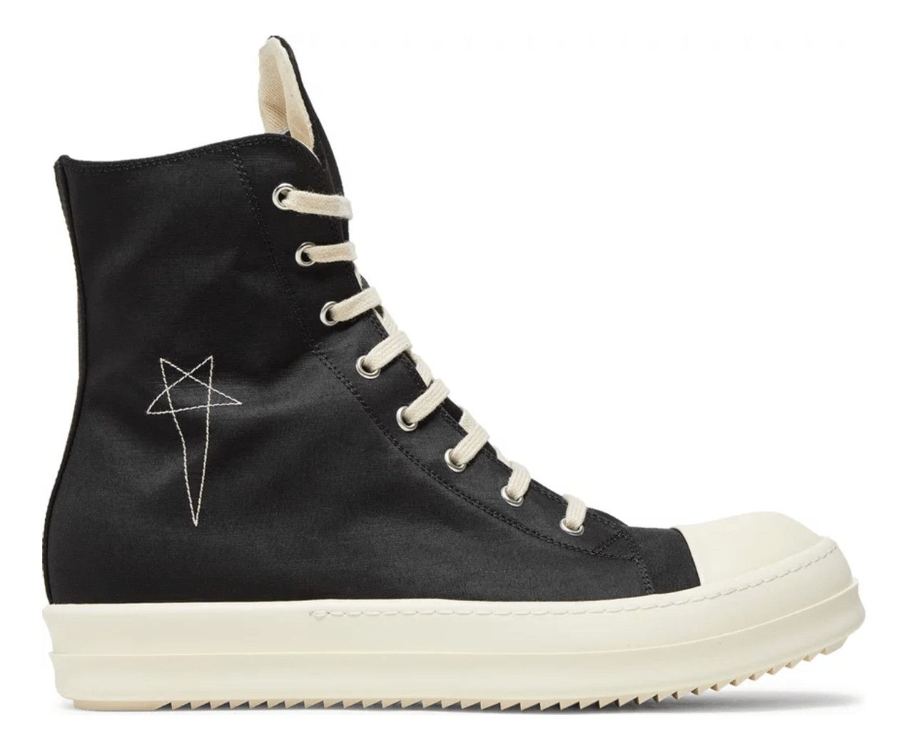 Rick Owens DRKSHDW Sneaker High Pentagram Embroidery Black Milk Size US 9.5 / EU 42-43 - 1 Thumbnail