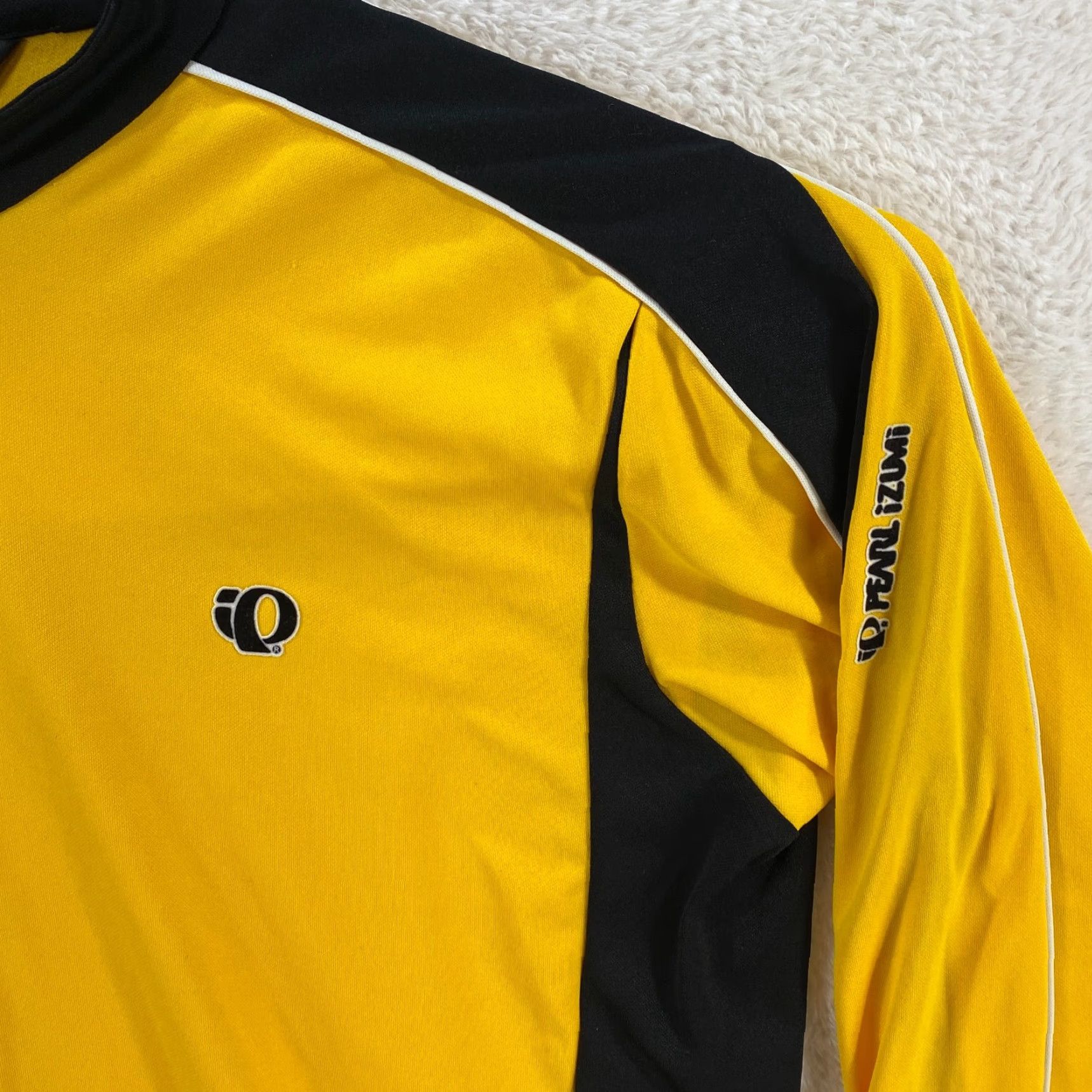 PEARL iZUMi Pearl Izumi Men Shirt XL Cycling Bicycle Jersey Yellow Black Long Sleeve 3/4 Zip Size US XL / EU 56 / 4 - 2 Thumbnail