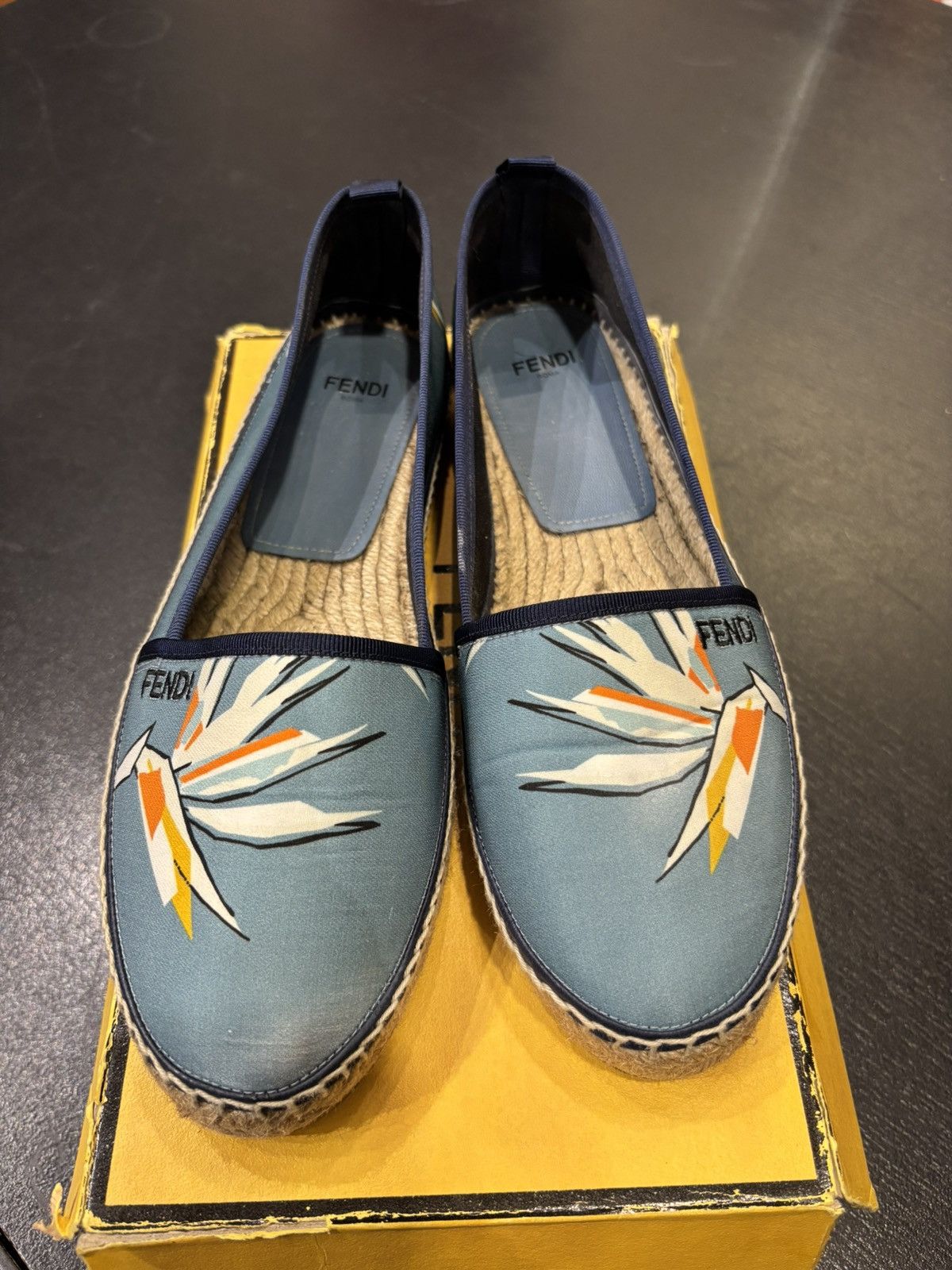 Fendi Fendi Blue Print Espadrilles Size US 9 / IT 39 - 3 Thumbnail