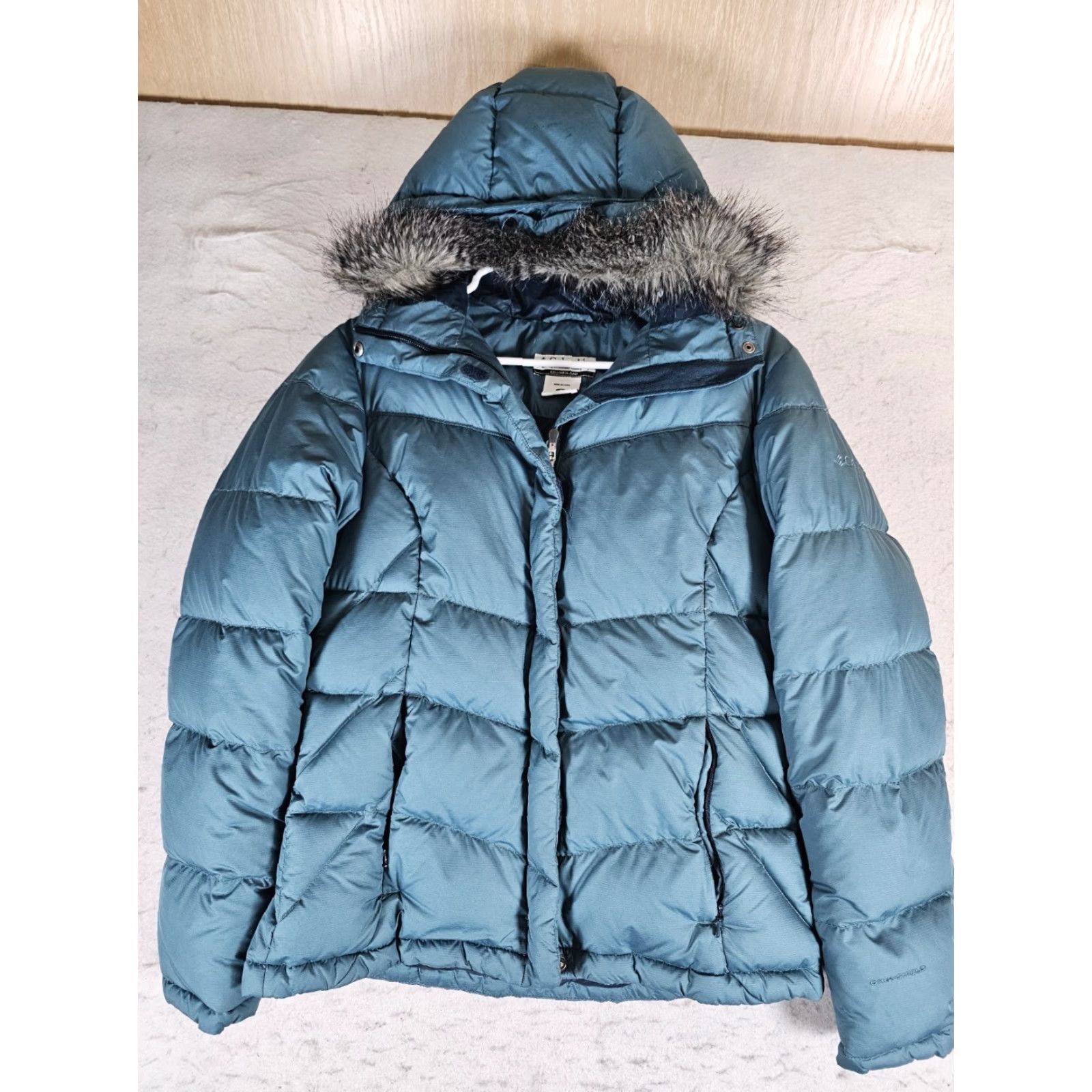 Vintage Columbia Goose Down Omni-Shield Hooded Jacket Womens Small Blue Quilted Pockets Insulated Water Resistant Ski Coat Size S / US 4 / IT 40 - 7 Thumbnail