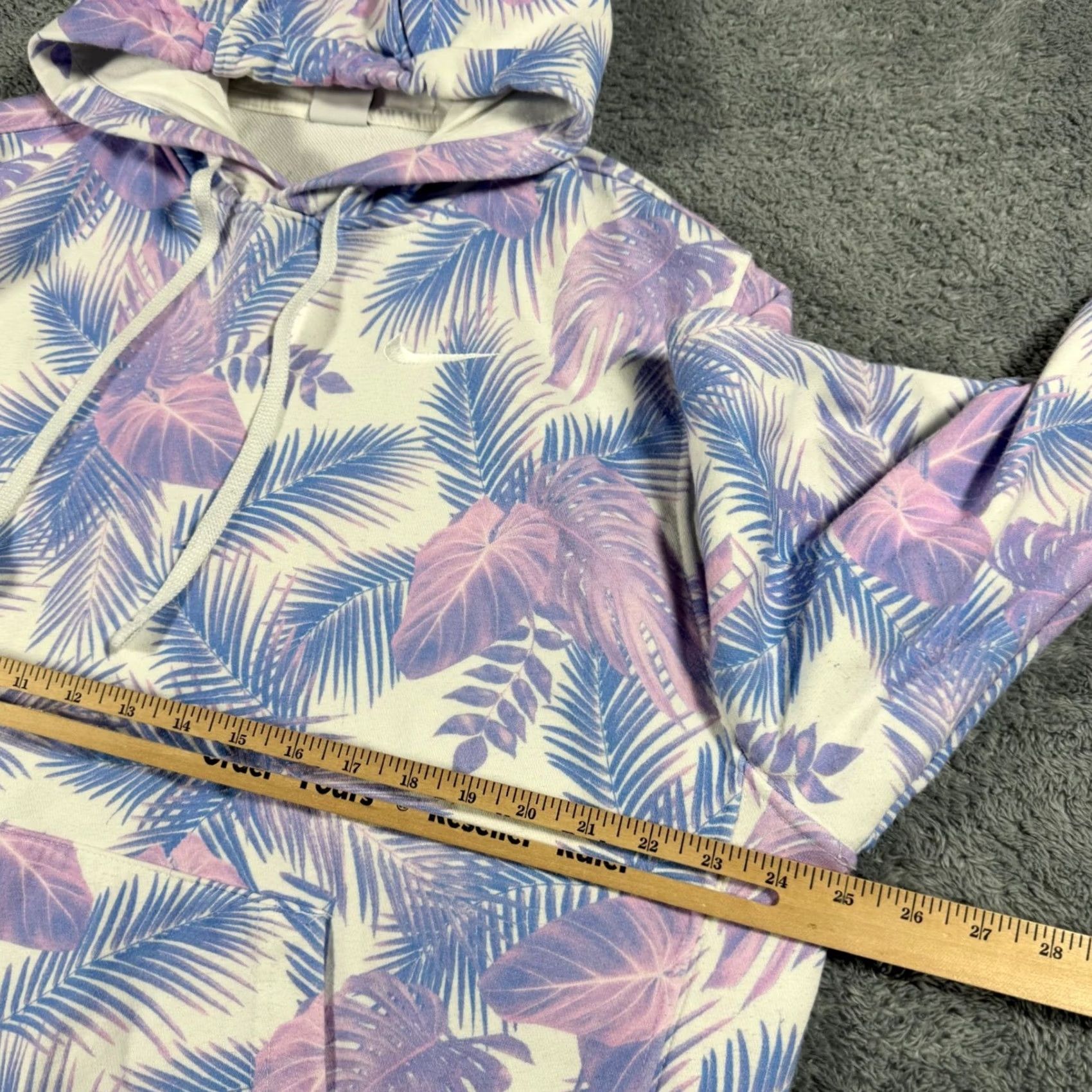 Nike Nike Hoodie Mens XL White Tropical Palm Leaf Print Pullover Sweatshirt Colorful Size US XL / EU 56 / 4 - 5 Thumbnail