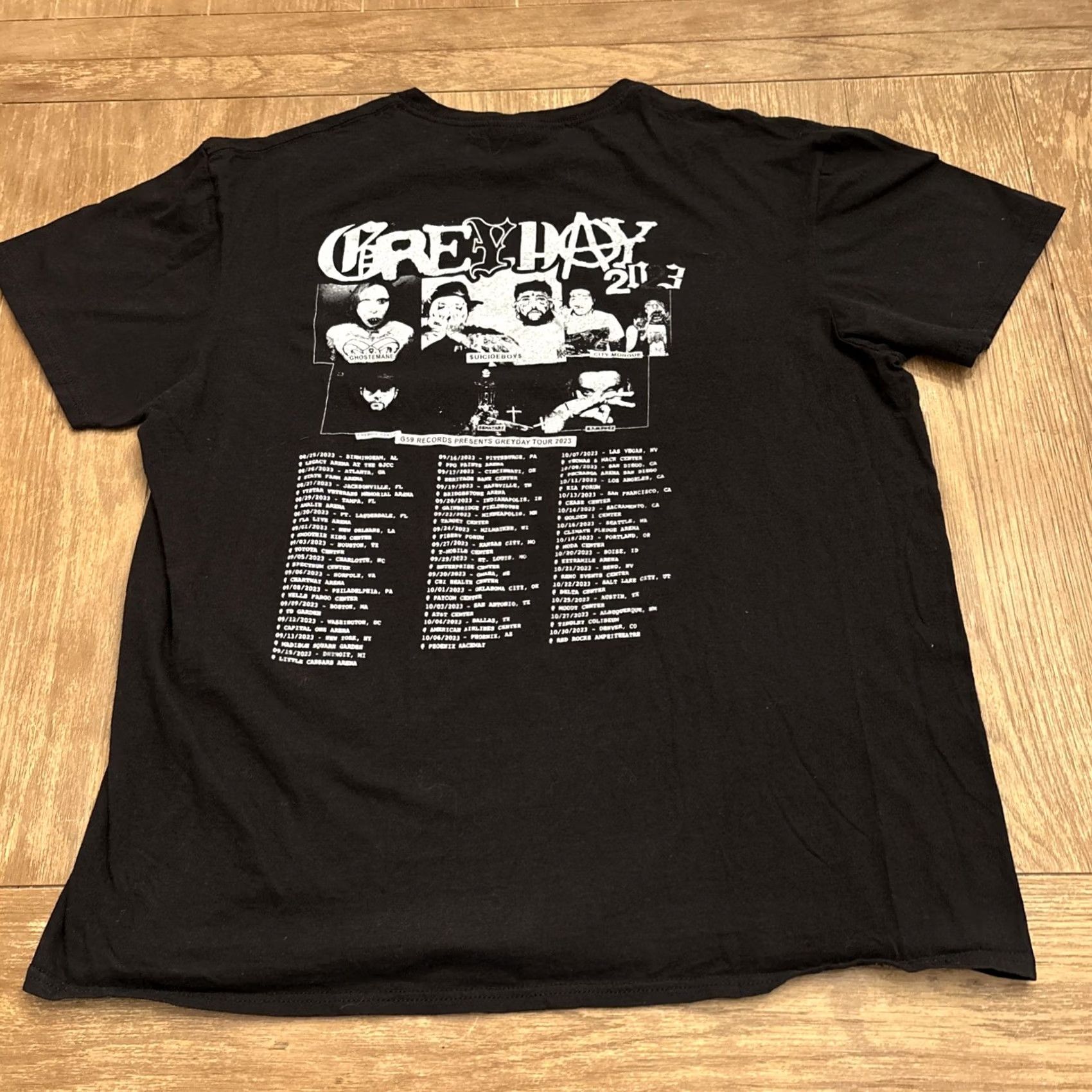 G59 Records Suicideboys Grey Day Tour 2023 Shirt XL T-Shirt Men Black Crew Neck Short Sleeve G59 Records Size US XL / EU 56 / 4 - 6 Thumbnail