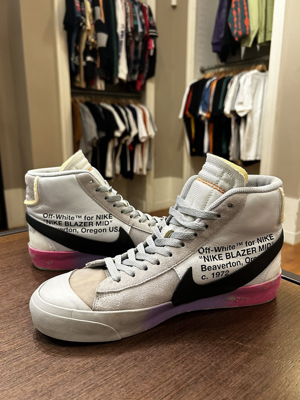 Nike × Off-White Nike Blazer Mid Off-White Wolf Grey Serena Queen Size US 9 / EU 42 - 3 Thumbnail