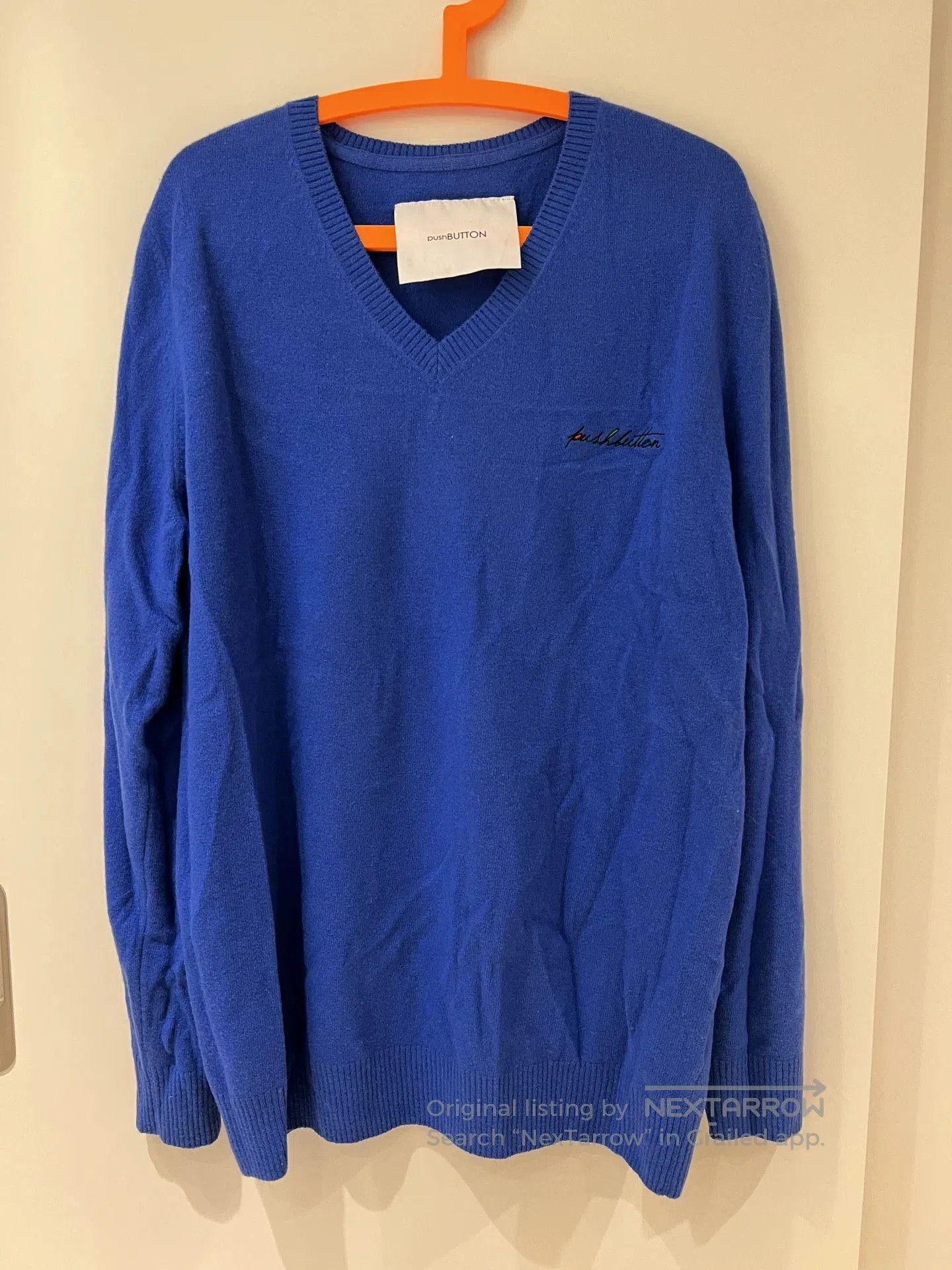 pushBUTTON Comfortable Blue Wool-Cashmere Sweater. Size S / US 4 / IT 40 - 1 Thumbnail